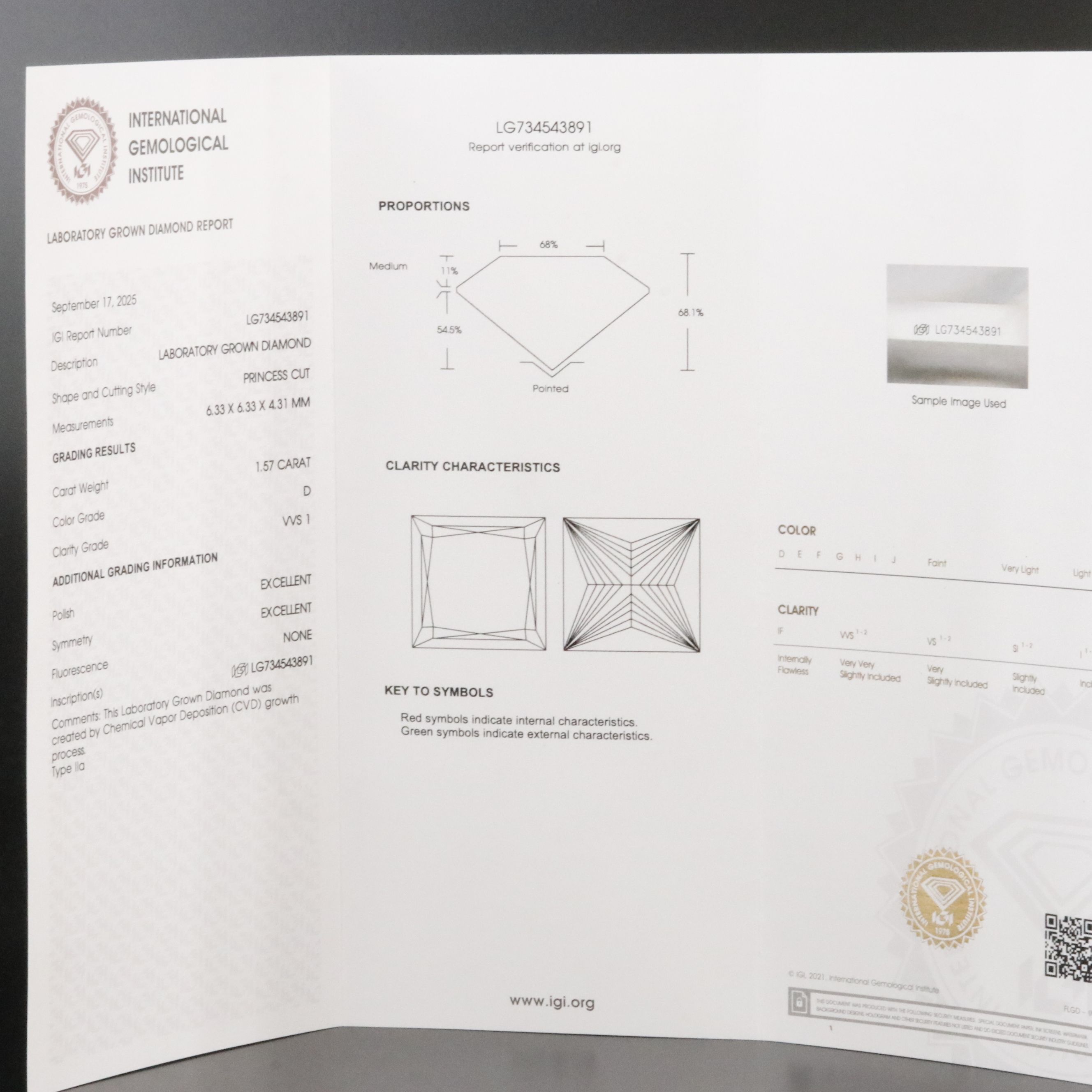 Platinum 3.14 CTW Lab Grown Diamond Stud Earrings with IGI Report