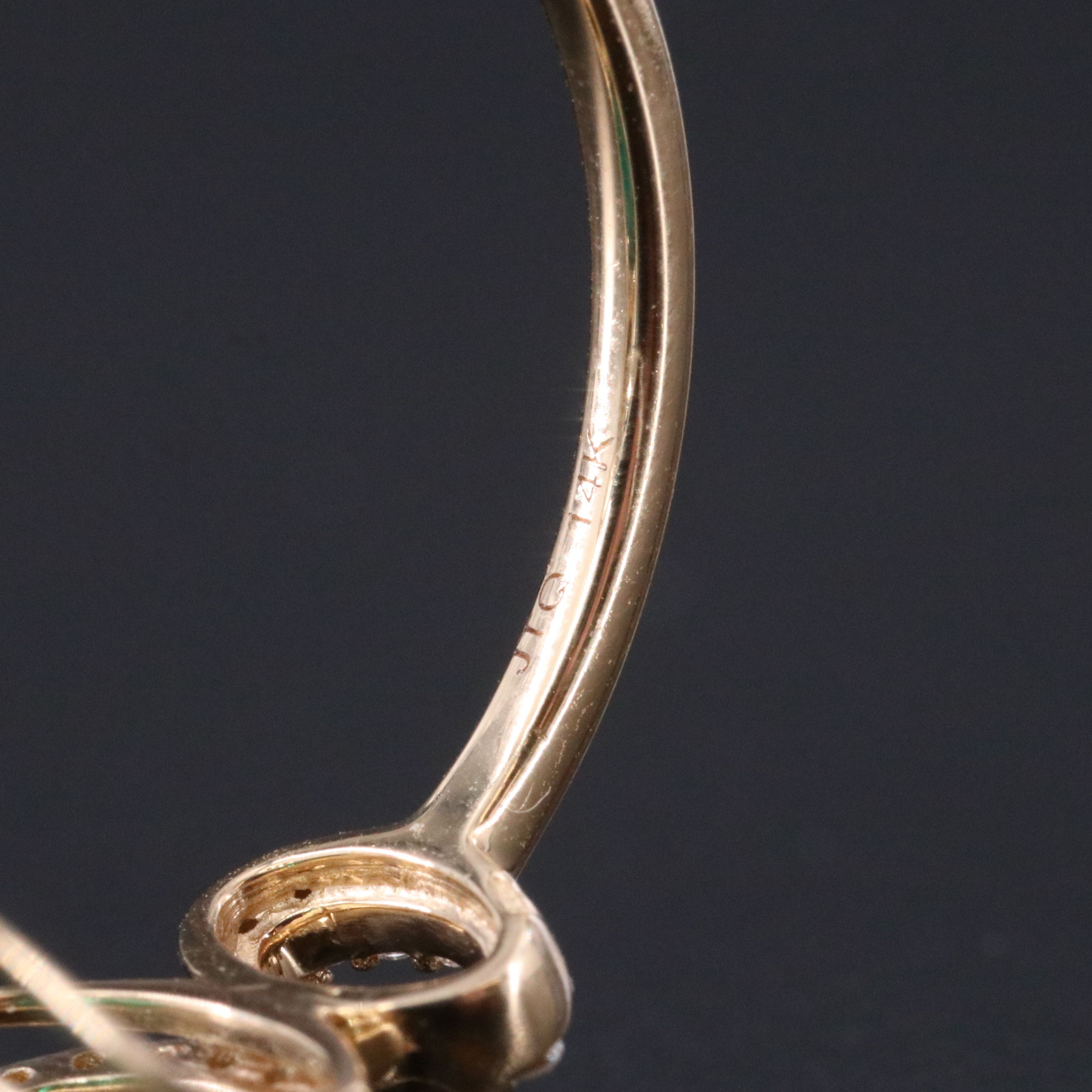 14K 2.03 CT Emerald and Moissanite Ring