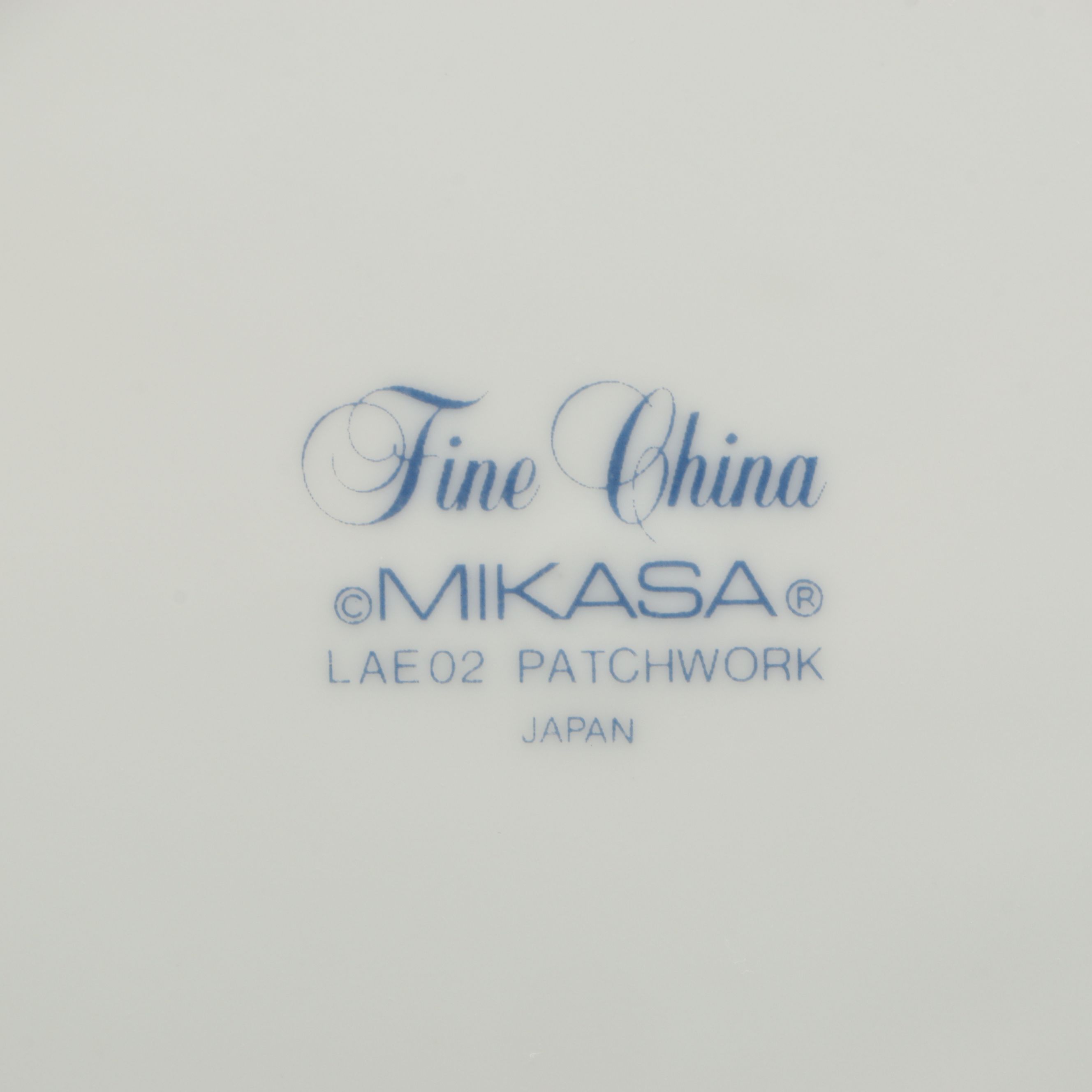 Mikasa "Patchwork" Porcelain Dinnerware, 1985-1986