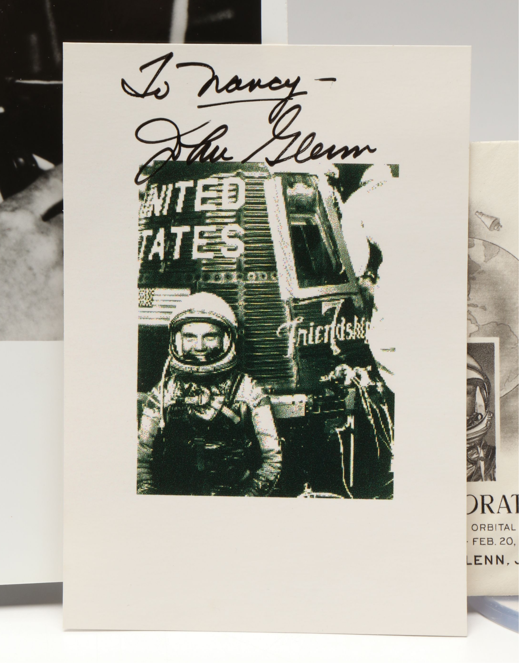 John Glenn Signed Photo Prints and Postal Cover
