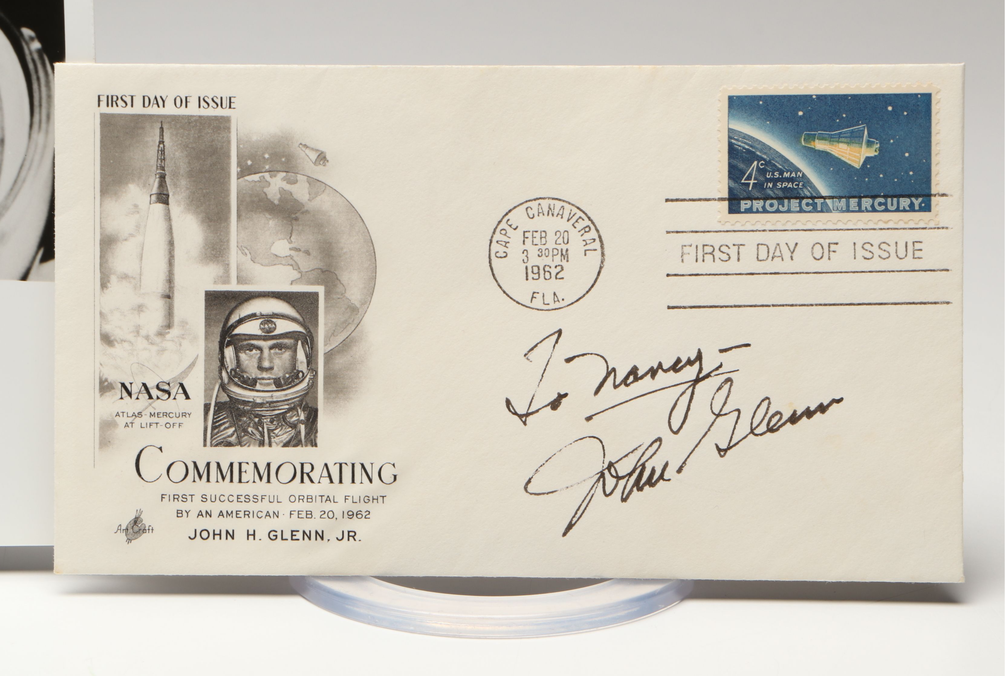 John Glenn Signed Photo Prints and Postal Cover