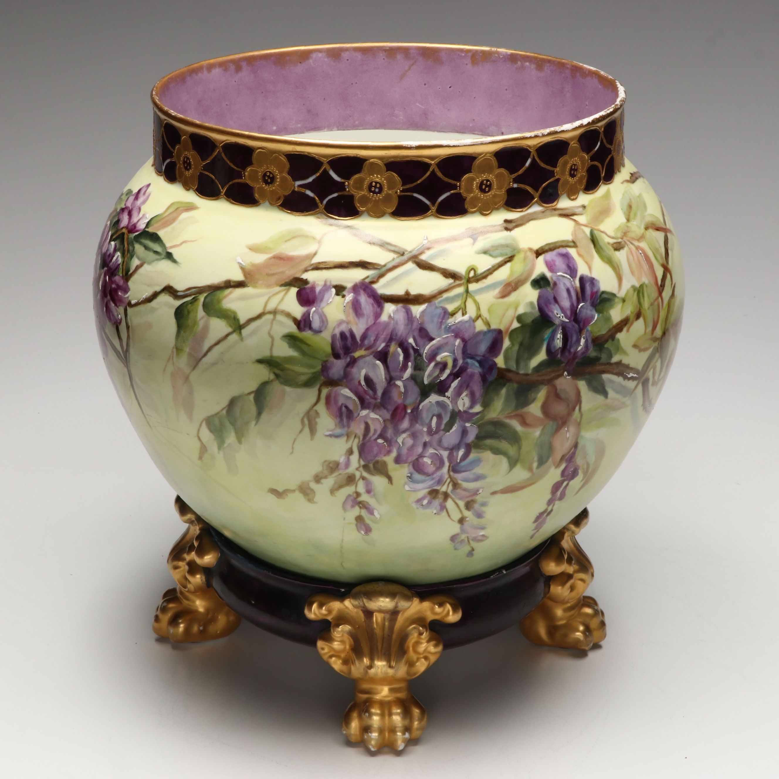 Jean Pouyat Limoges Porcelain Planter, Early to Mid-20th Century