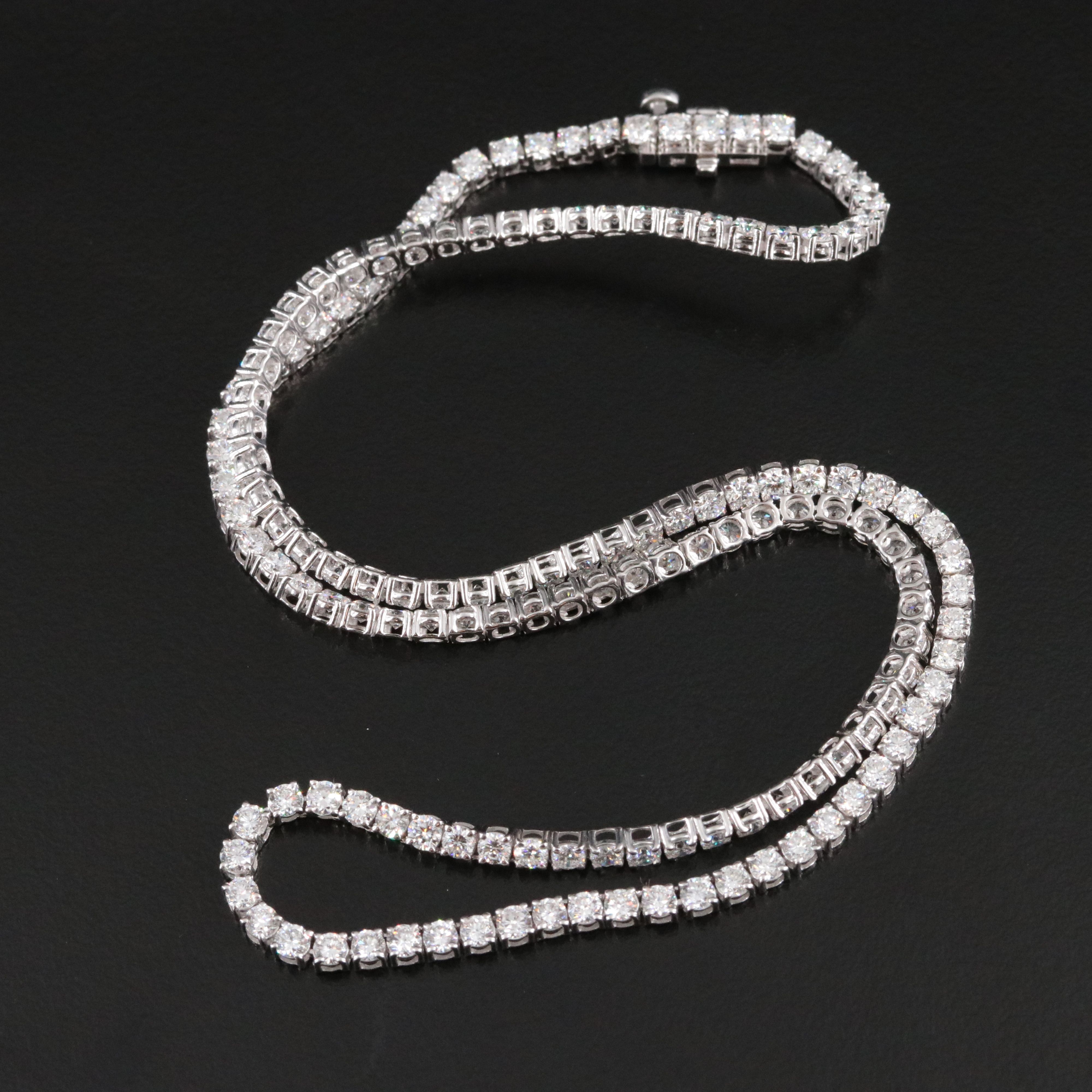 Sterling 10.00 CTW Lab Grown Diamond Rivière Necklace