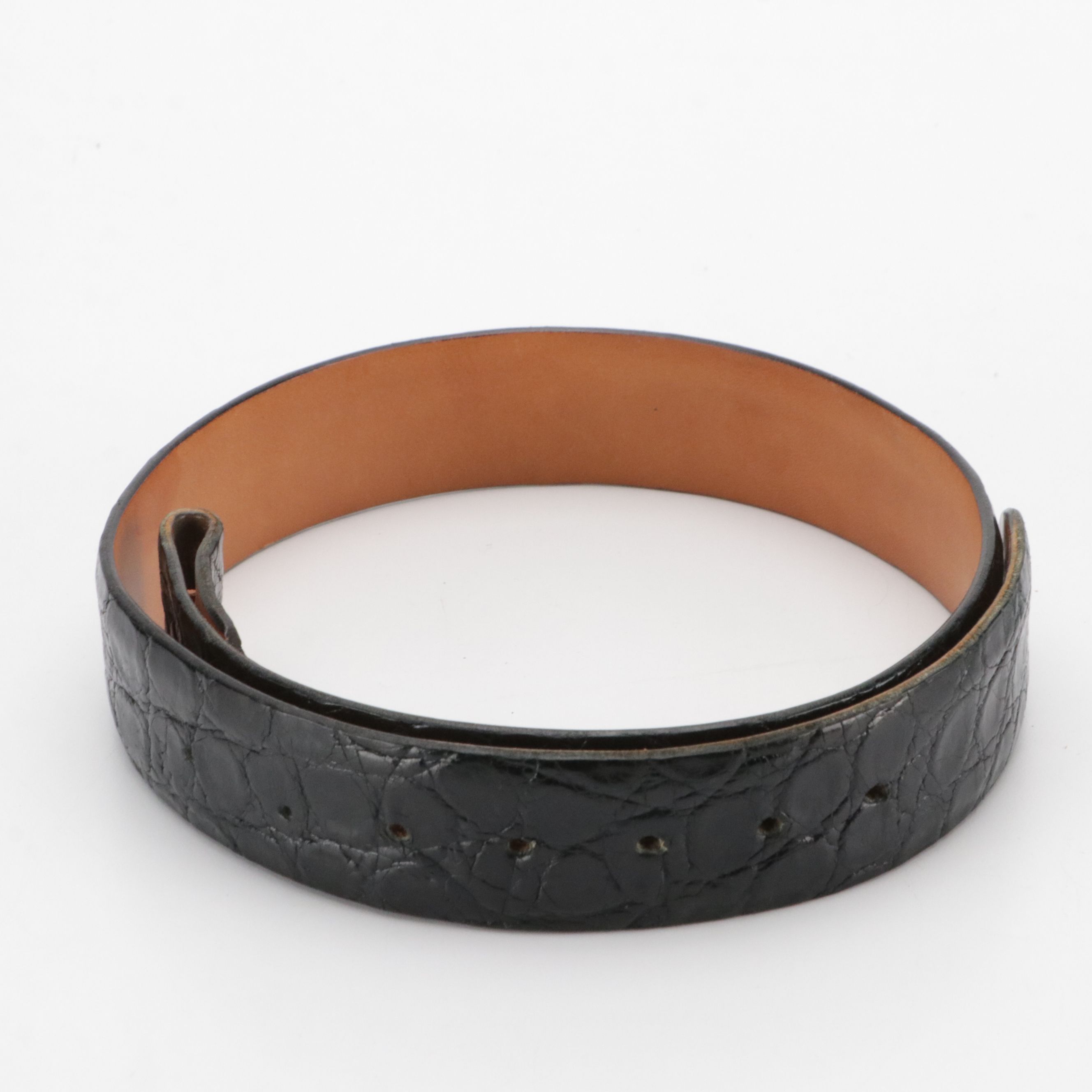 Polo Ralph Lauren and James Reid Ltd. Black Alligator Leather Belts