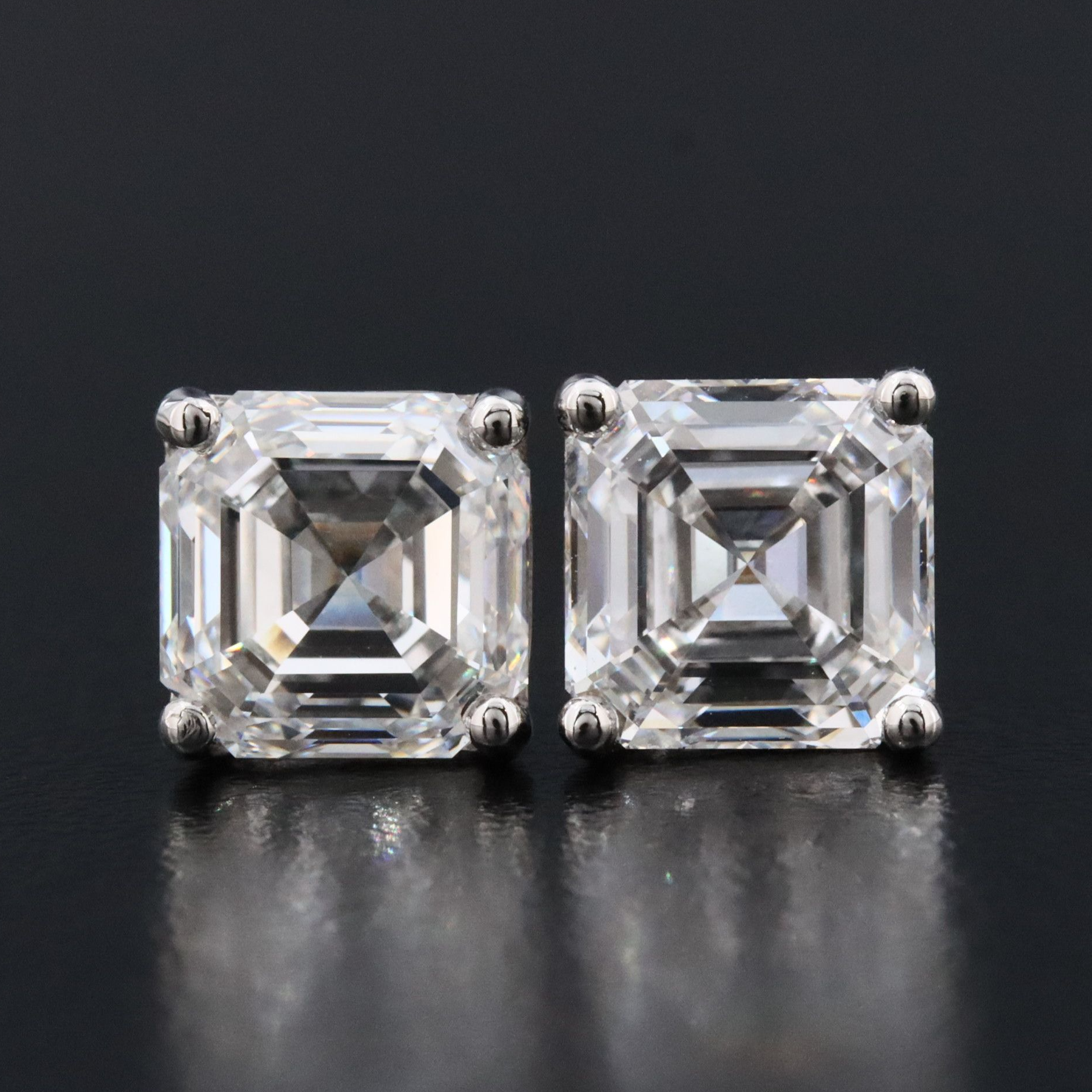 Platinum 4.12 CTW Lab Grown Diamond Stud Earrings with IGI Reports