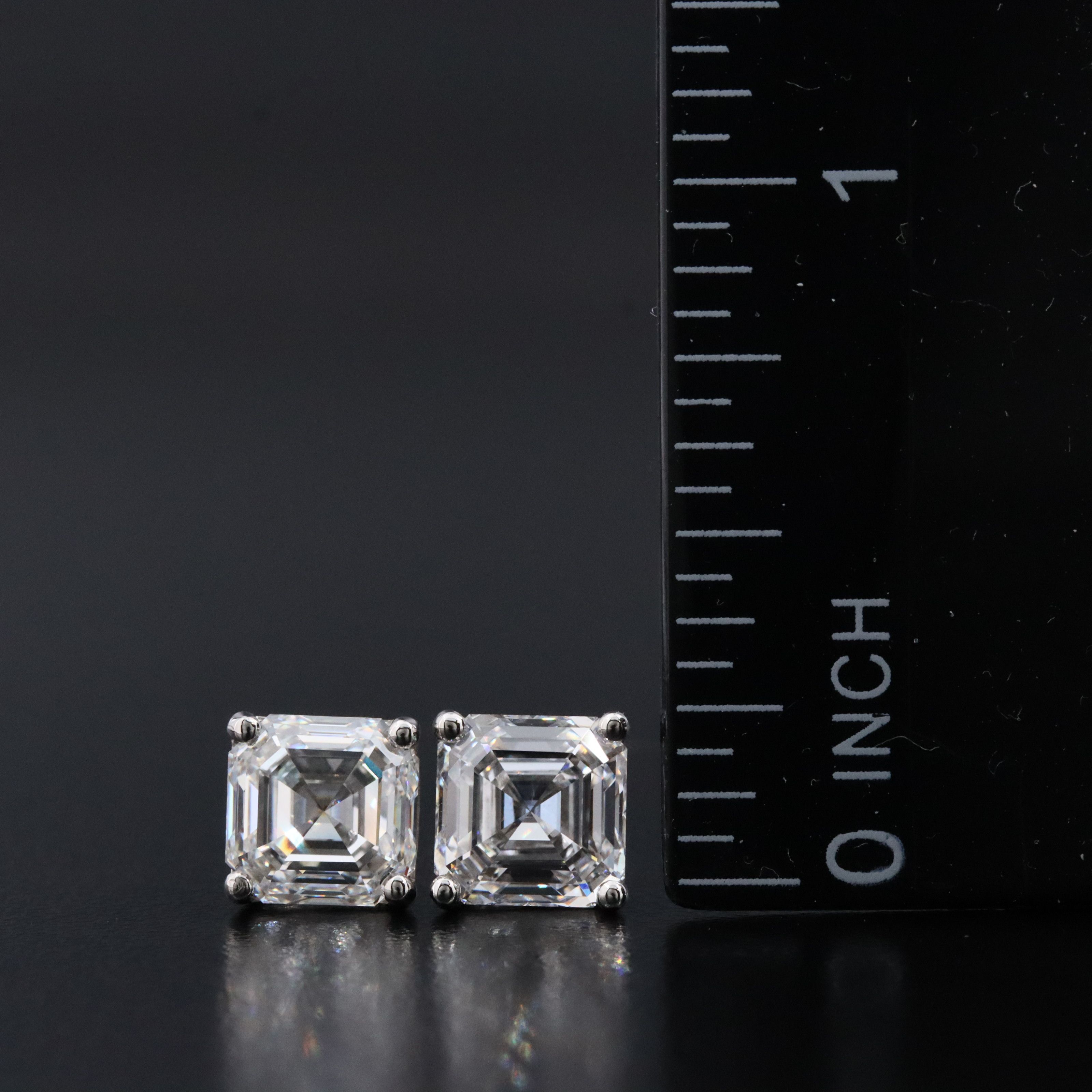 Platinum 4.12 CTW Lab Grown Diamond Stud Earrings with IGI Reports