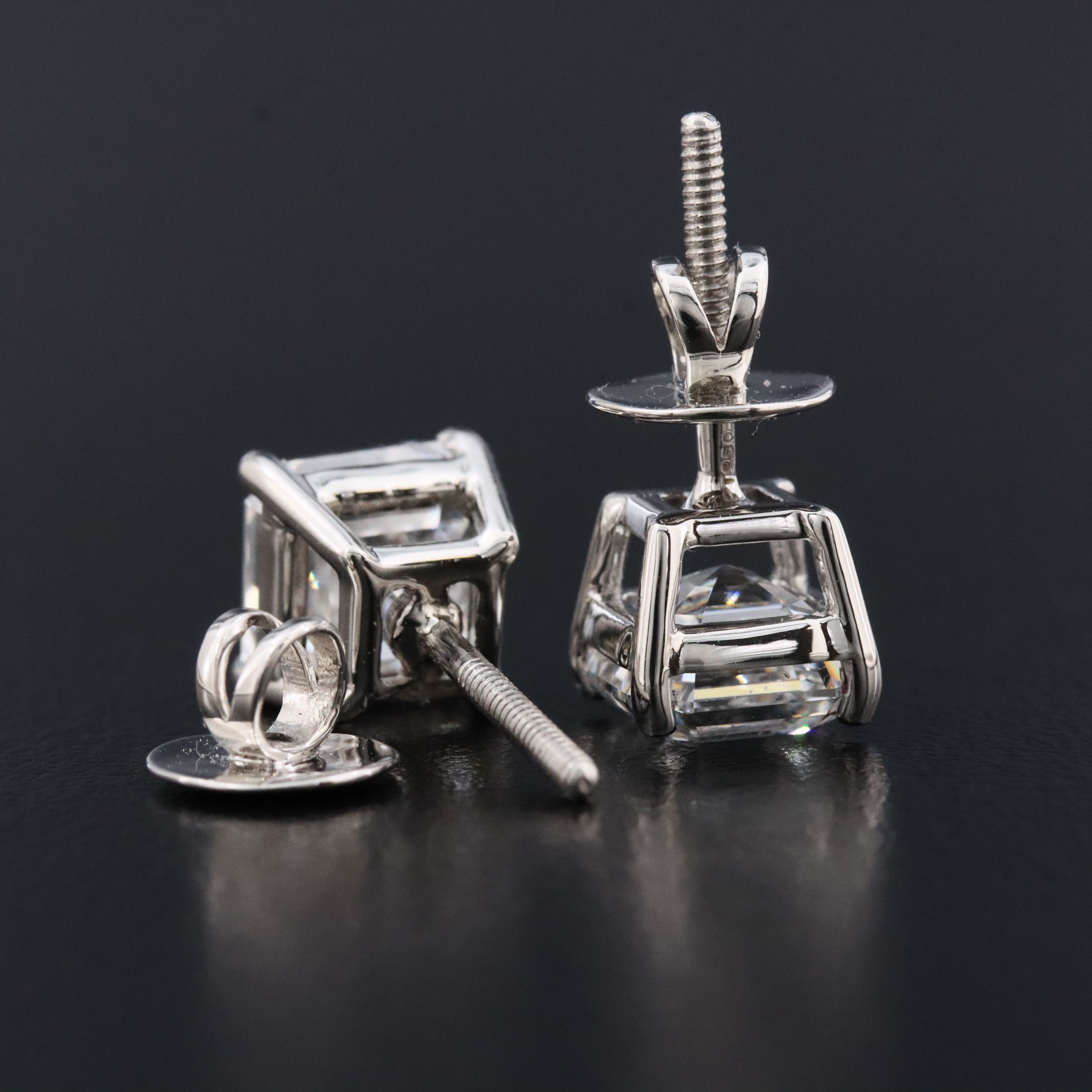 Platinum 4.12 CTW Lab Grown Diamond Stud Earrings with IGI Reports