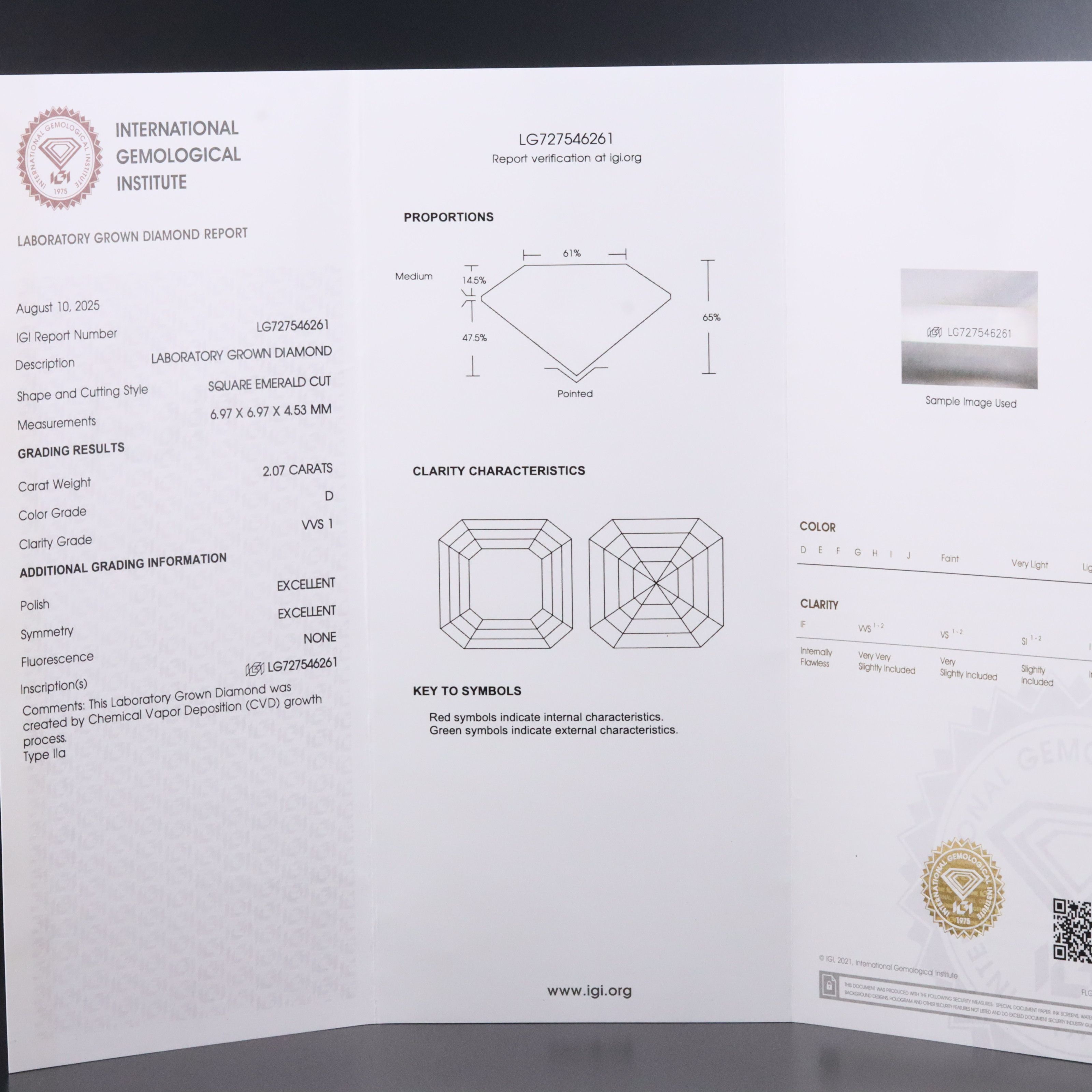 Platinum 4.12 CTW Lab Grown Diamond Stud Earrings with IGI Reports
