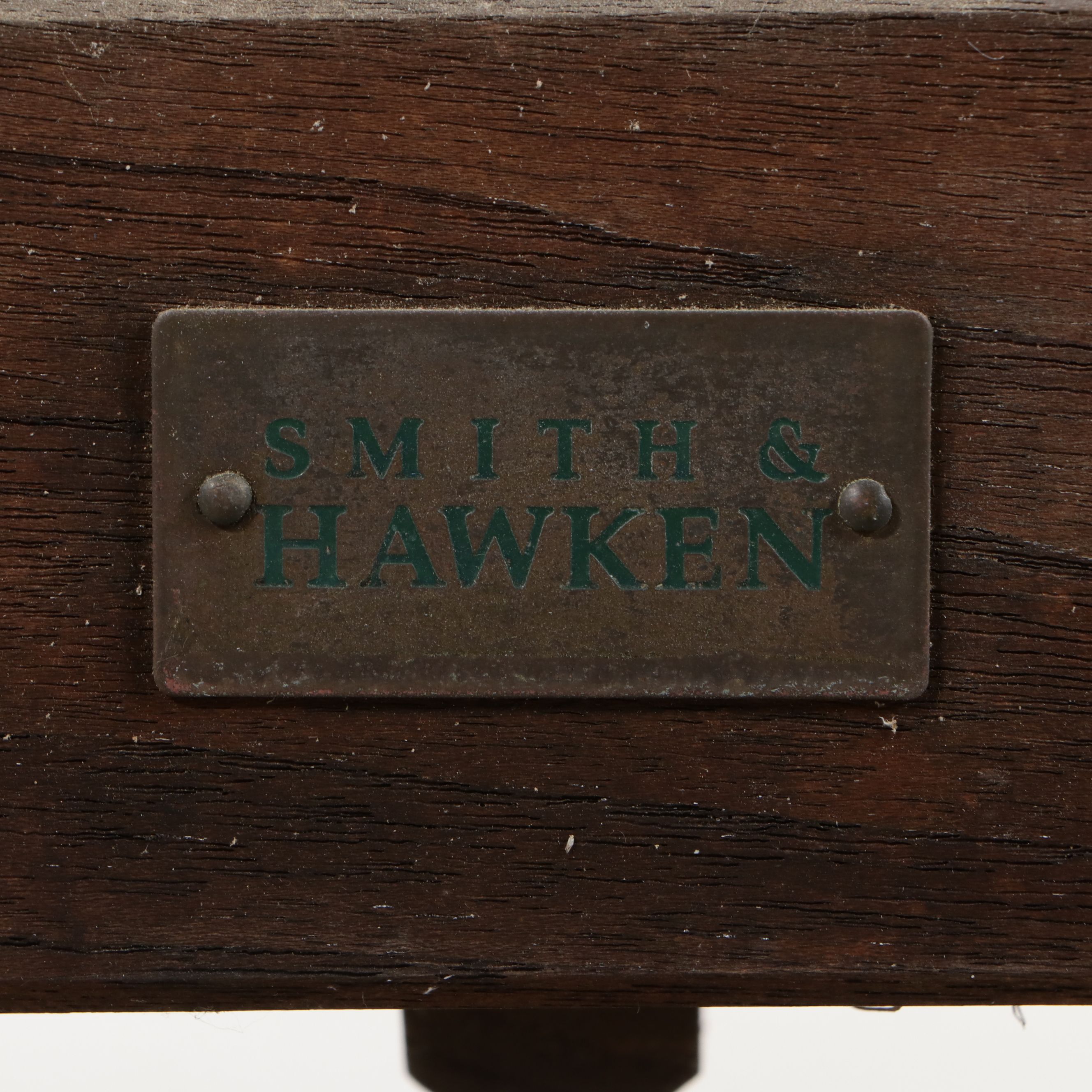 Smith & Hawken Teak Garden Bench with Striped Cushion