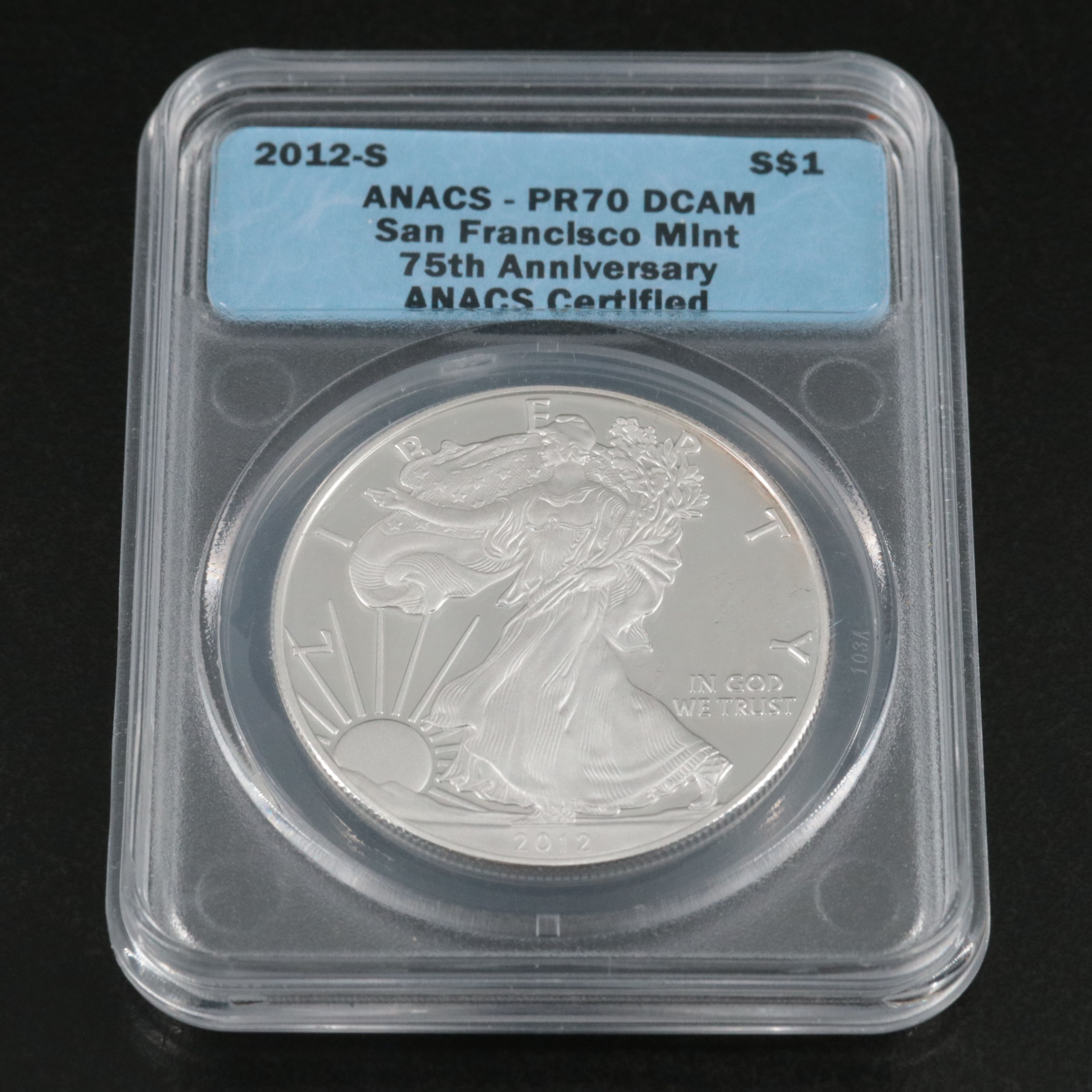 ANACS Graded PR70 DCAM 2012-S Eagle $1 American Silver Eagle