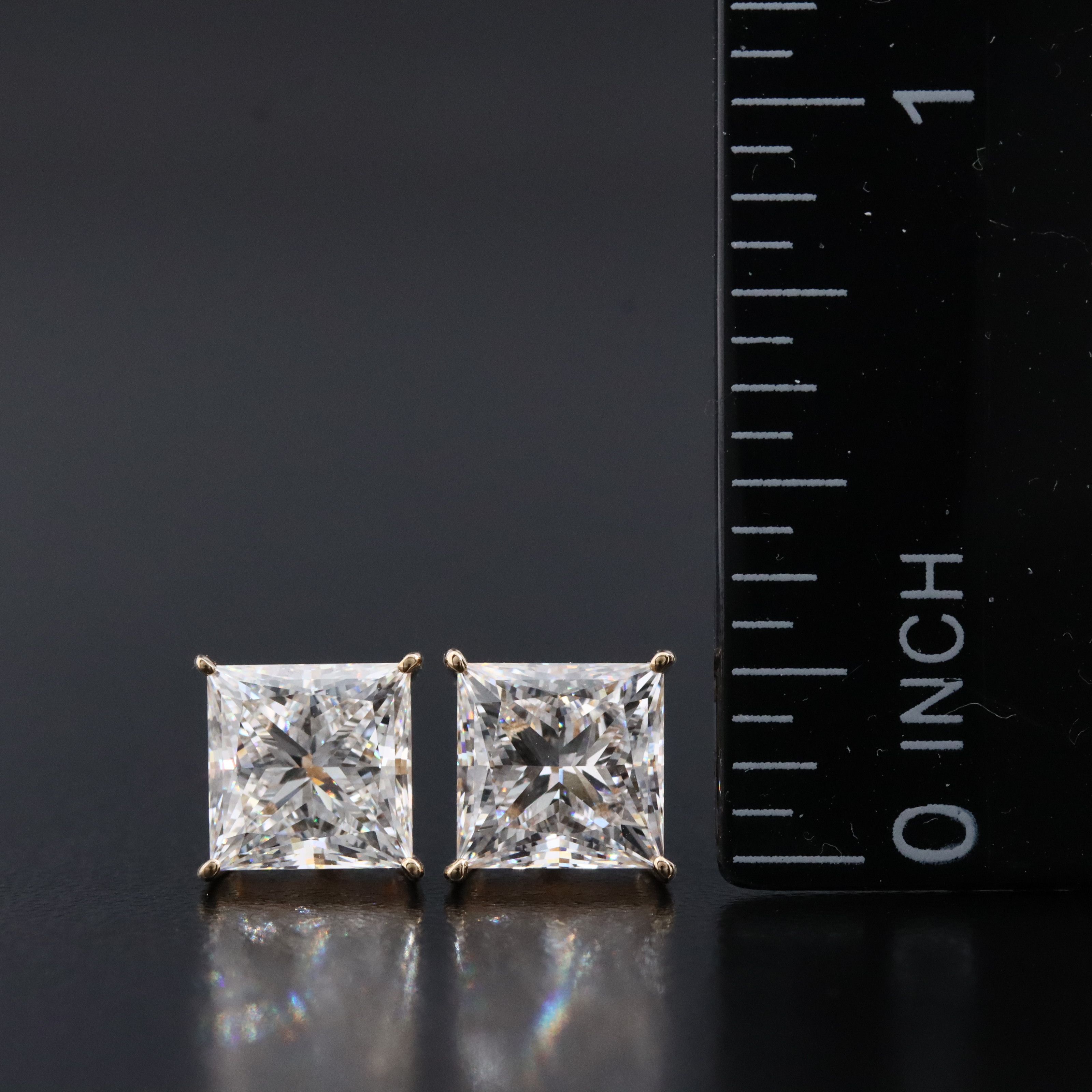 18K 4.09 CT Lab Grown Diamond Stud Earrings with IGI Report