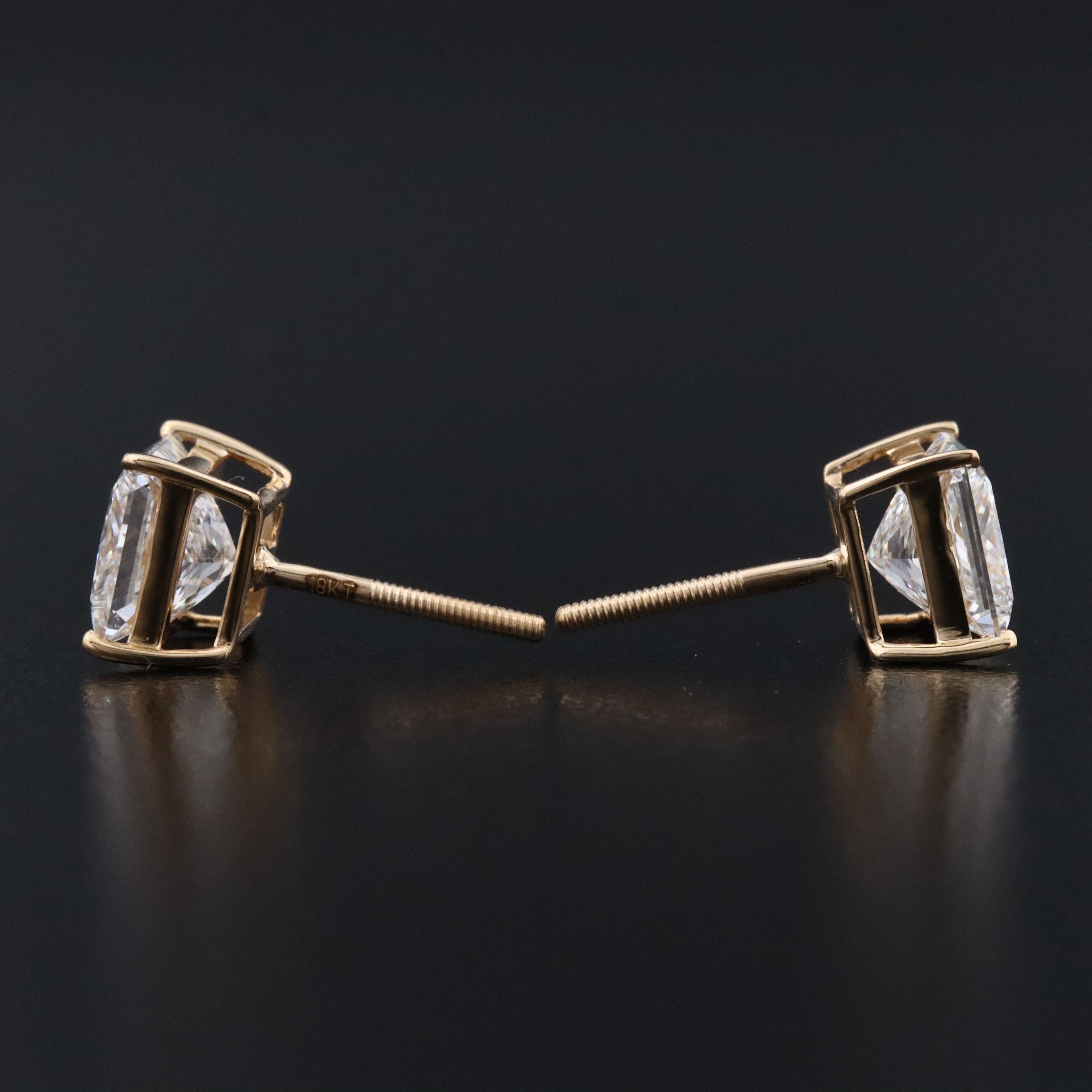 18K 4.09 CT Lab Grown Diamond Stud Earrings with IGI Report