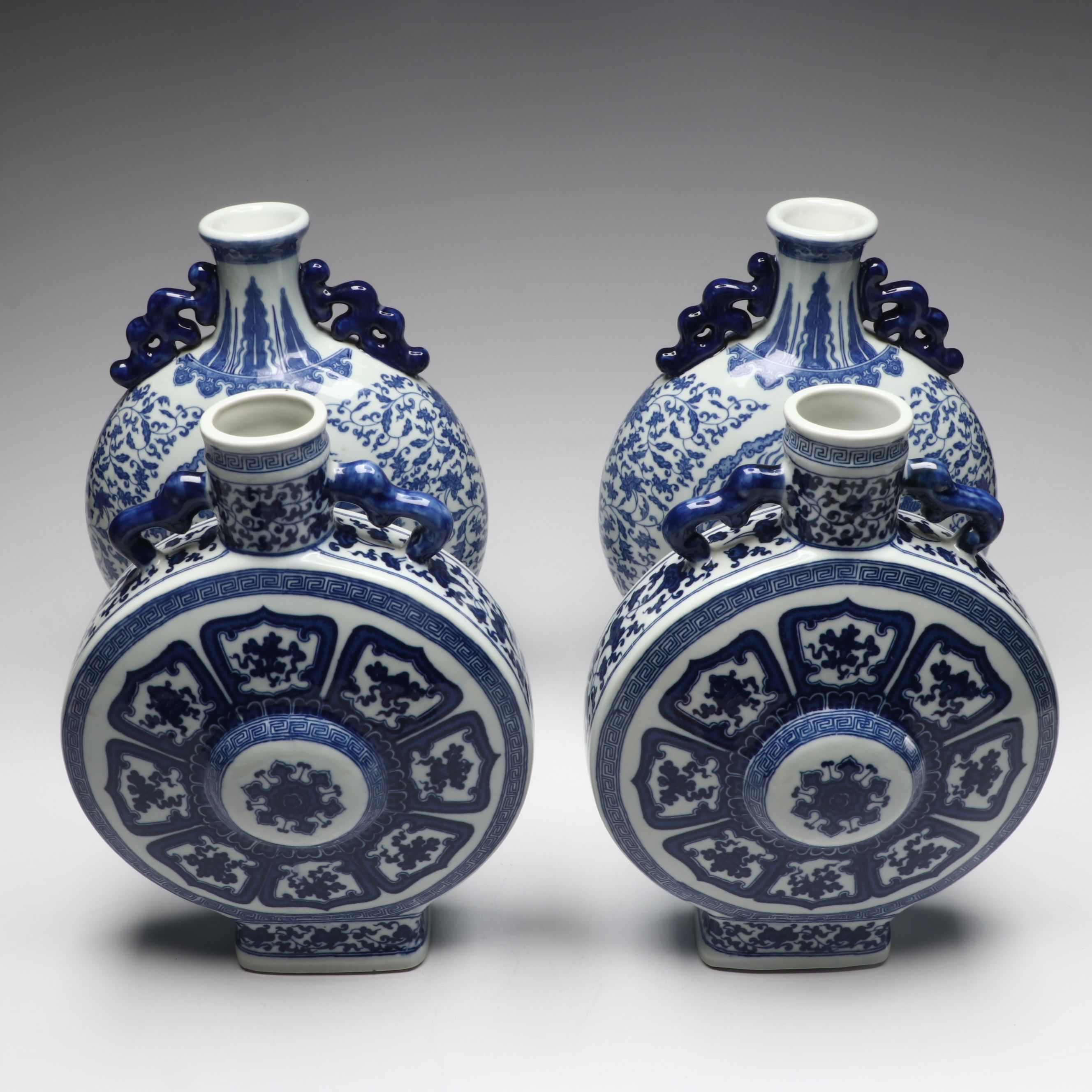 Chinese Blue and White Floral Porcelain Vases