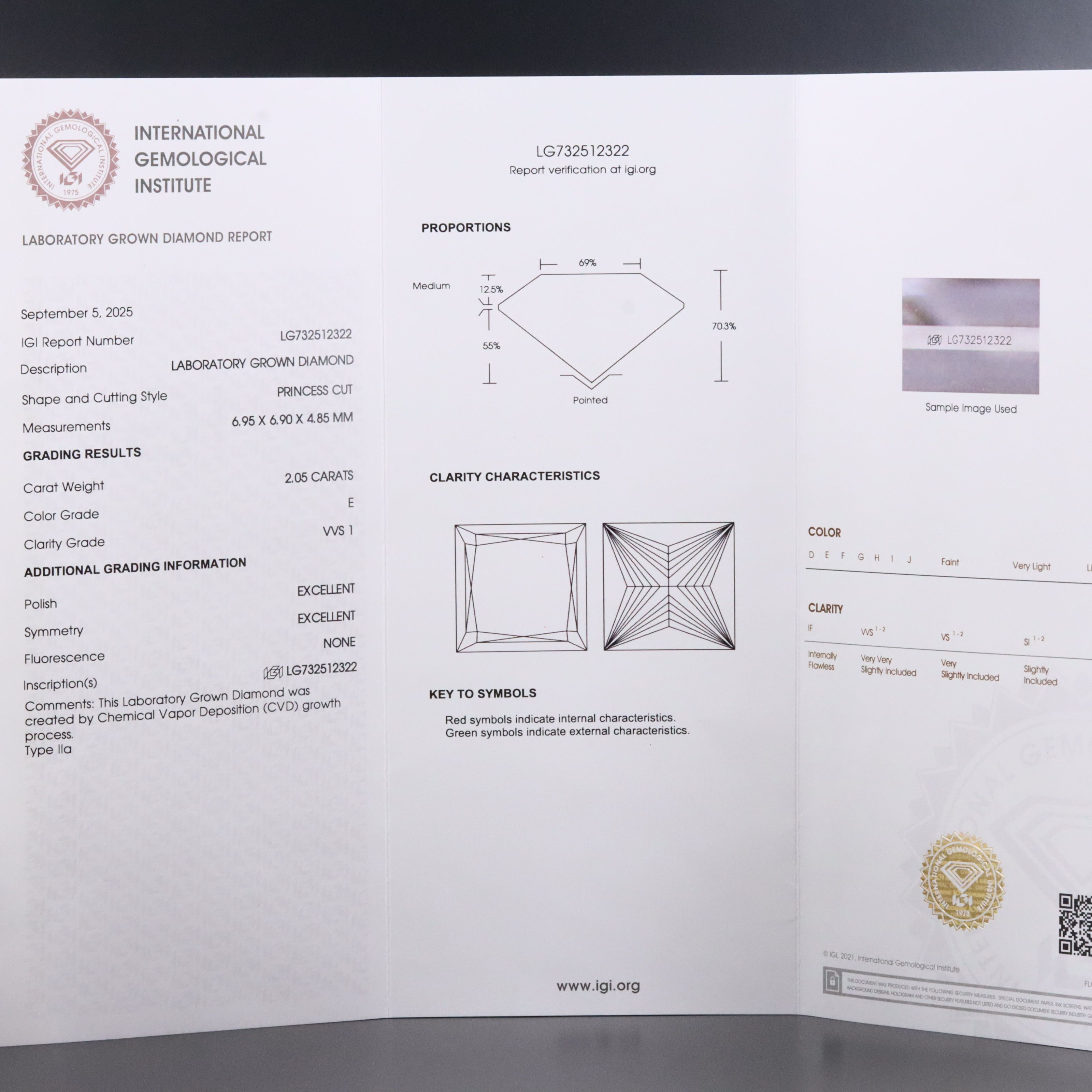 18K 4.09 CT Lab Grown Diamond Stud Earrings with IGI Report