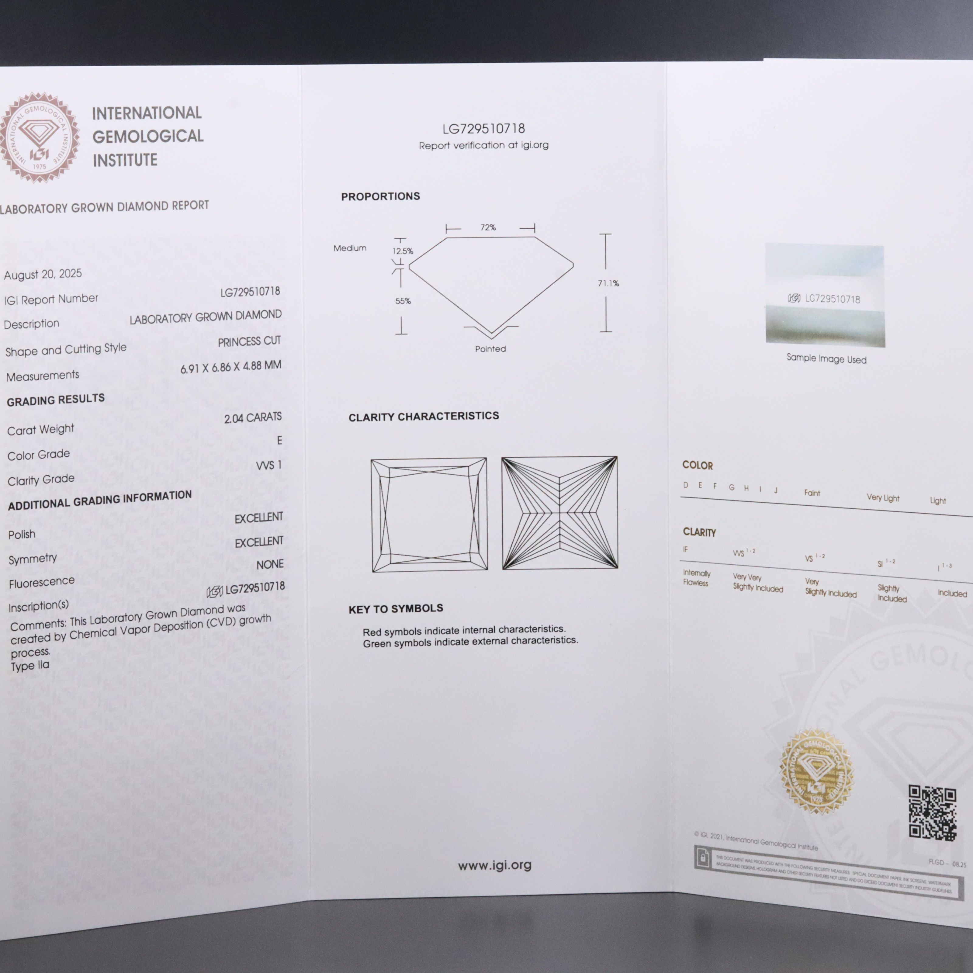 18K 4.09 CT Lab Grown Diamond Stud Earrings with IGI Report