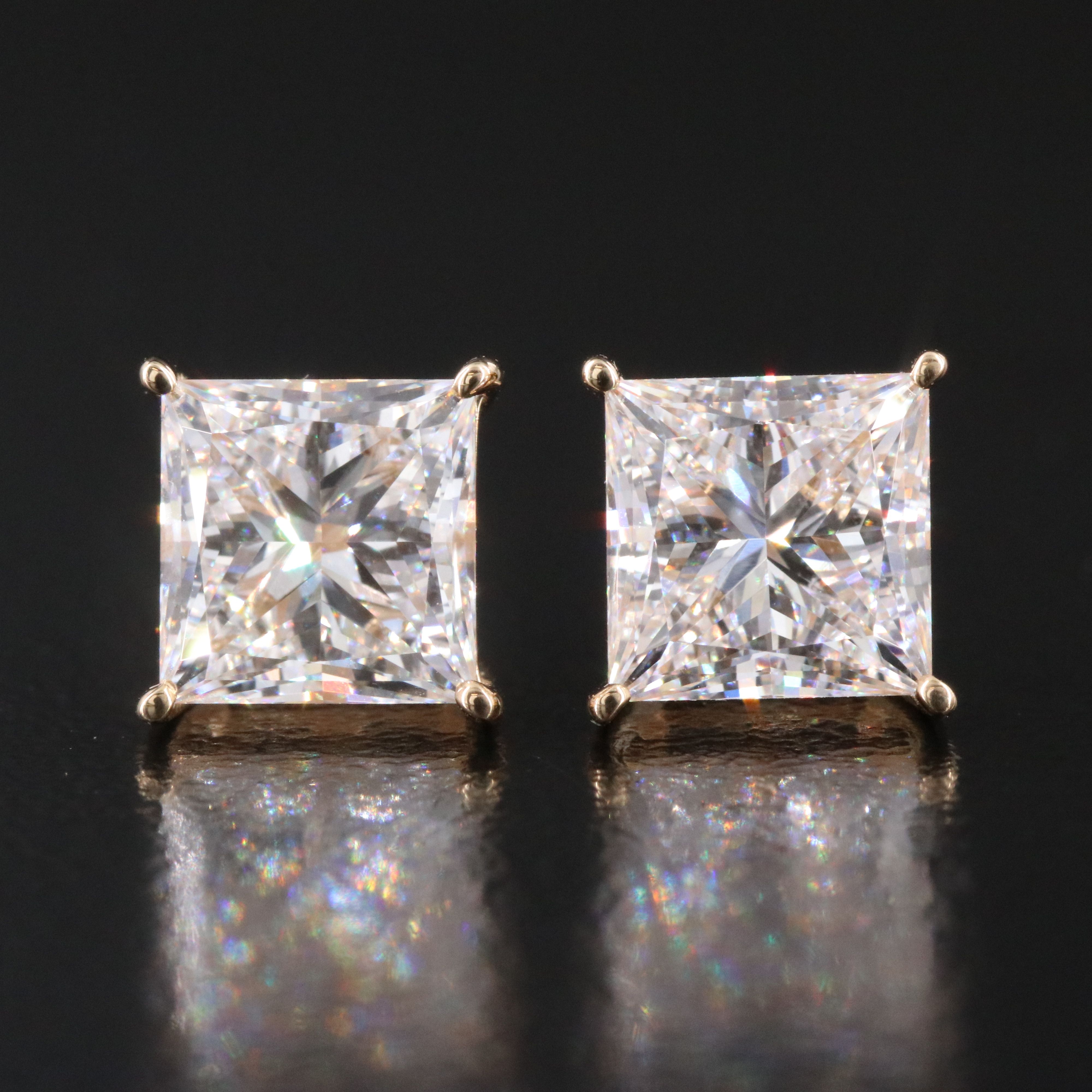 18K 3.10 CTW Lab Grown Diamond Stud Earrings with IGI Report