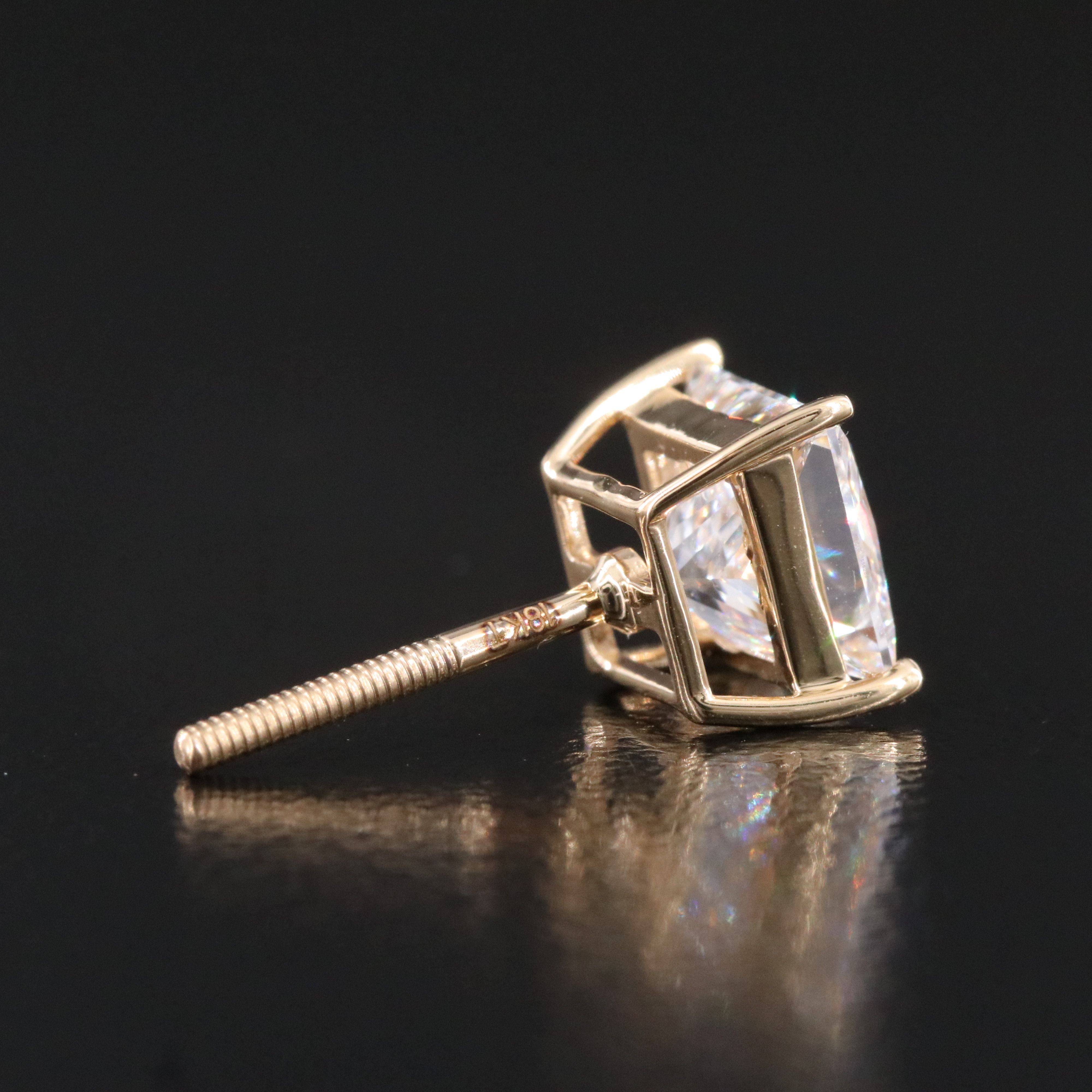 18K 3.10 CTW Lab Grown Diamond Stud Earrings with IGI Report