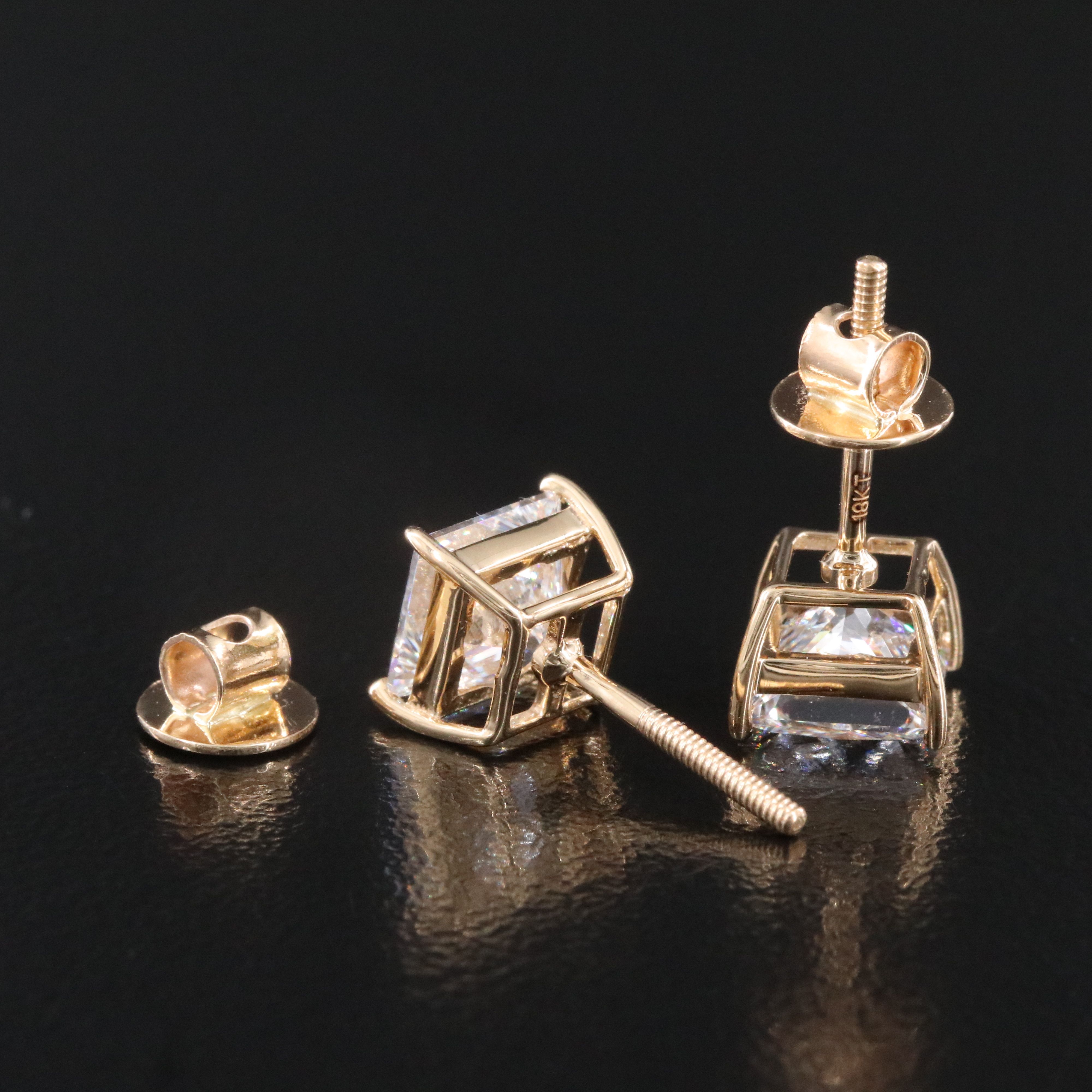 18K 3.10 CTW Lab Grown Diamond Stud Earrings with IGI Report