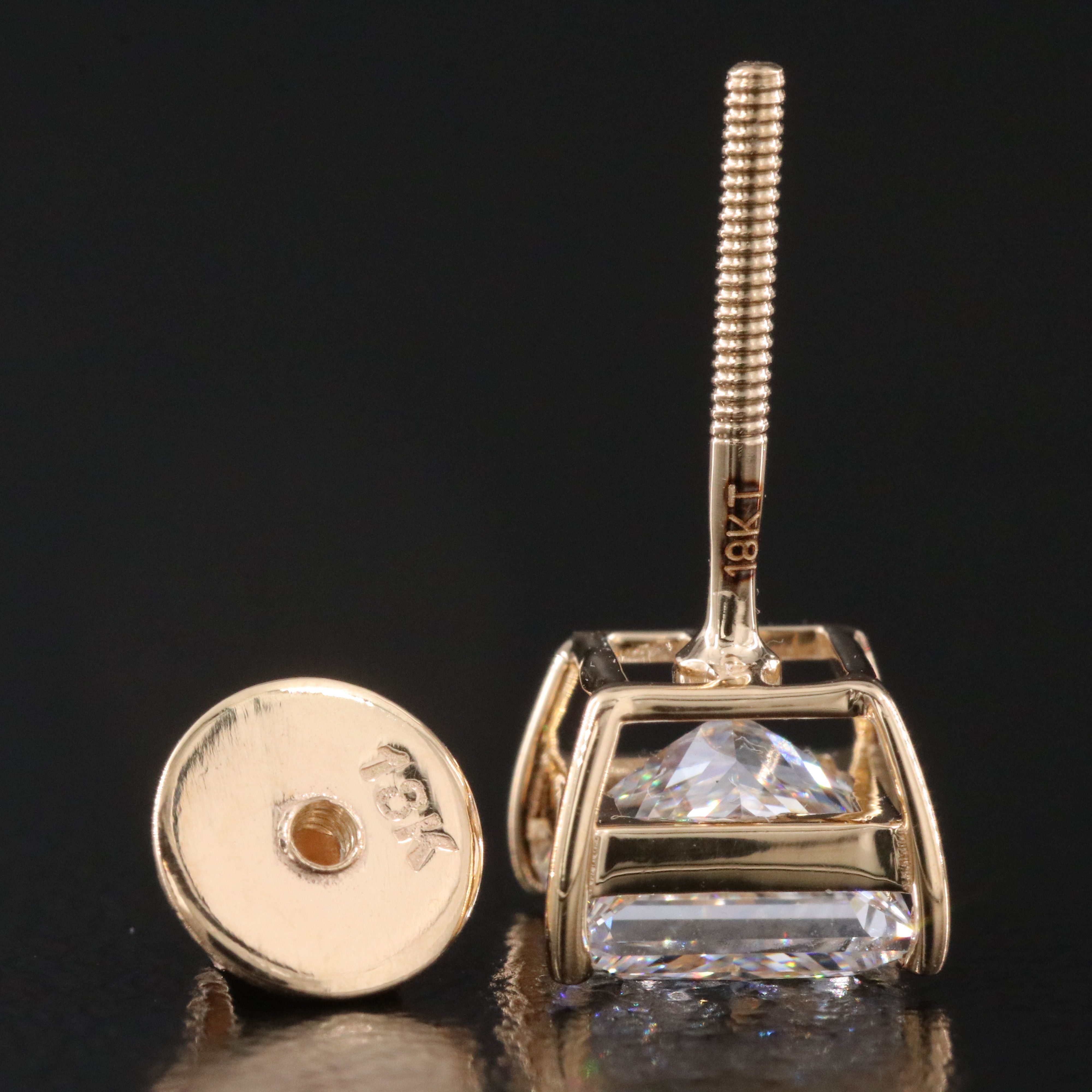 18K 3.10 CTW Lab Grown Diamond Stud Earrings with IGI Report