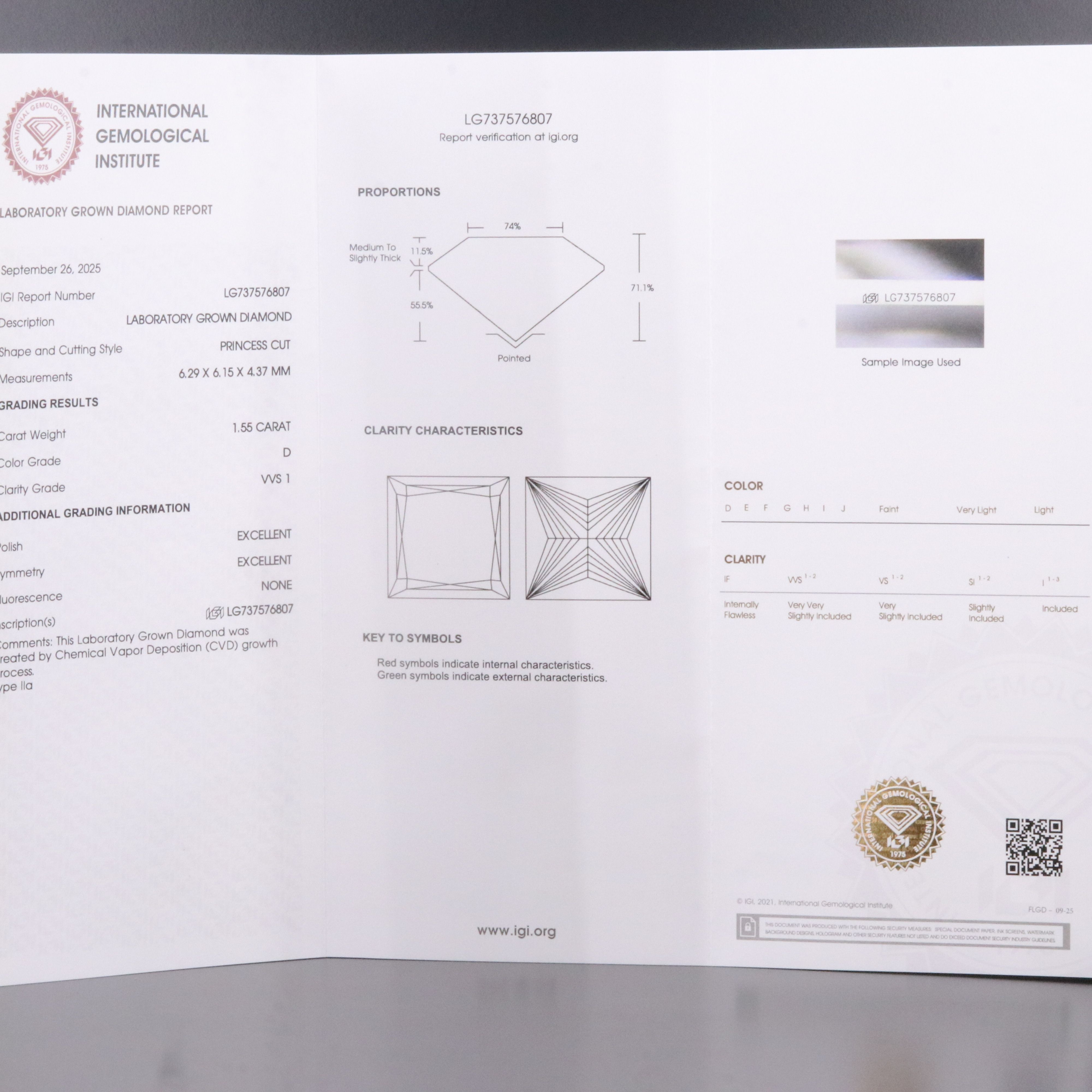 18K 3.10 CTW Lab Grown Diamond Stud Earrings with IGI Report