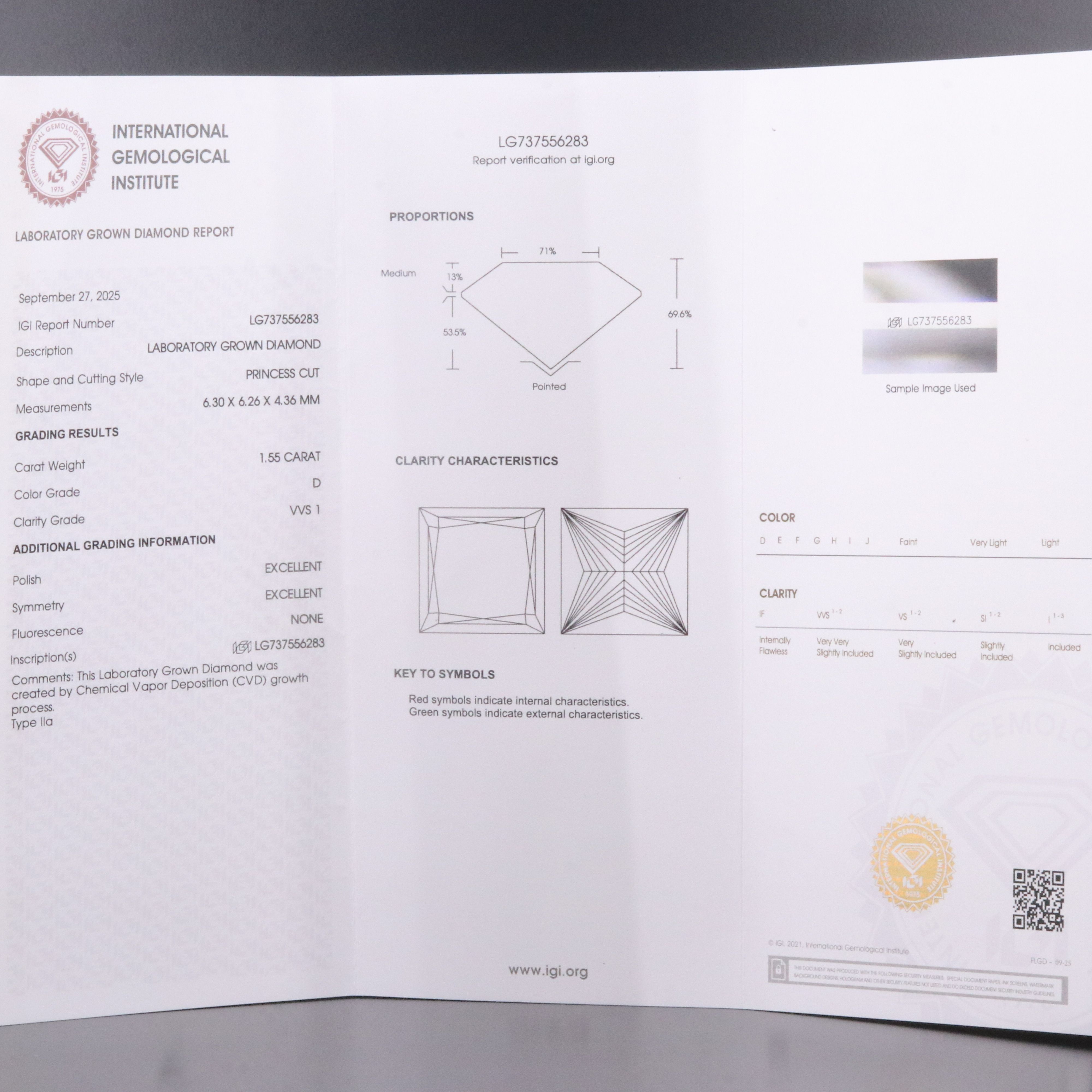 18K 3.10 CTW Lab Grown Diamond Stud Earrings with IGI Report