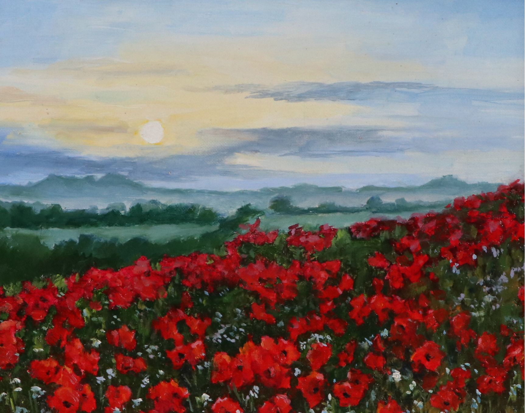 Nataliya Shlomenko Oil Painting "Landscape with Poppies," 2025