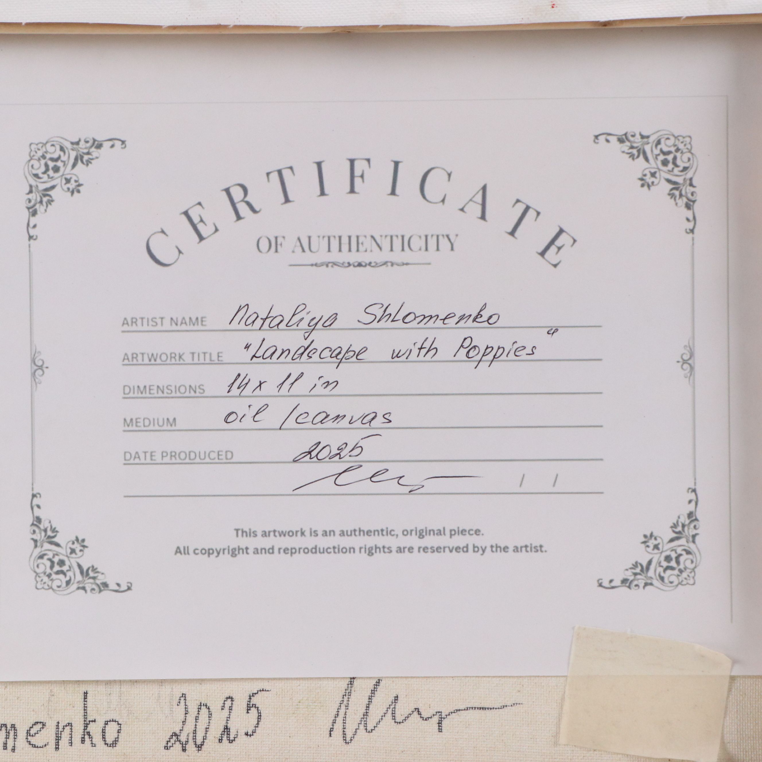 Nataliya Shlomenko Oil Painting "Landscape with Poppies," 2025