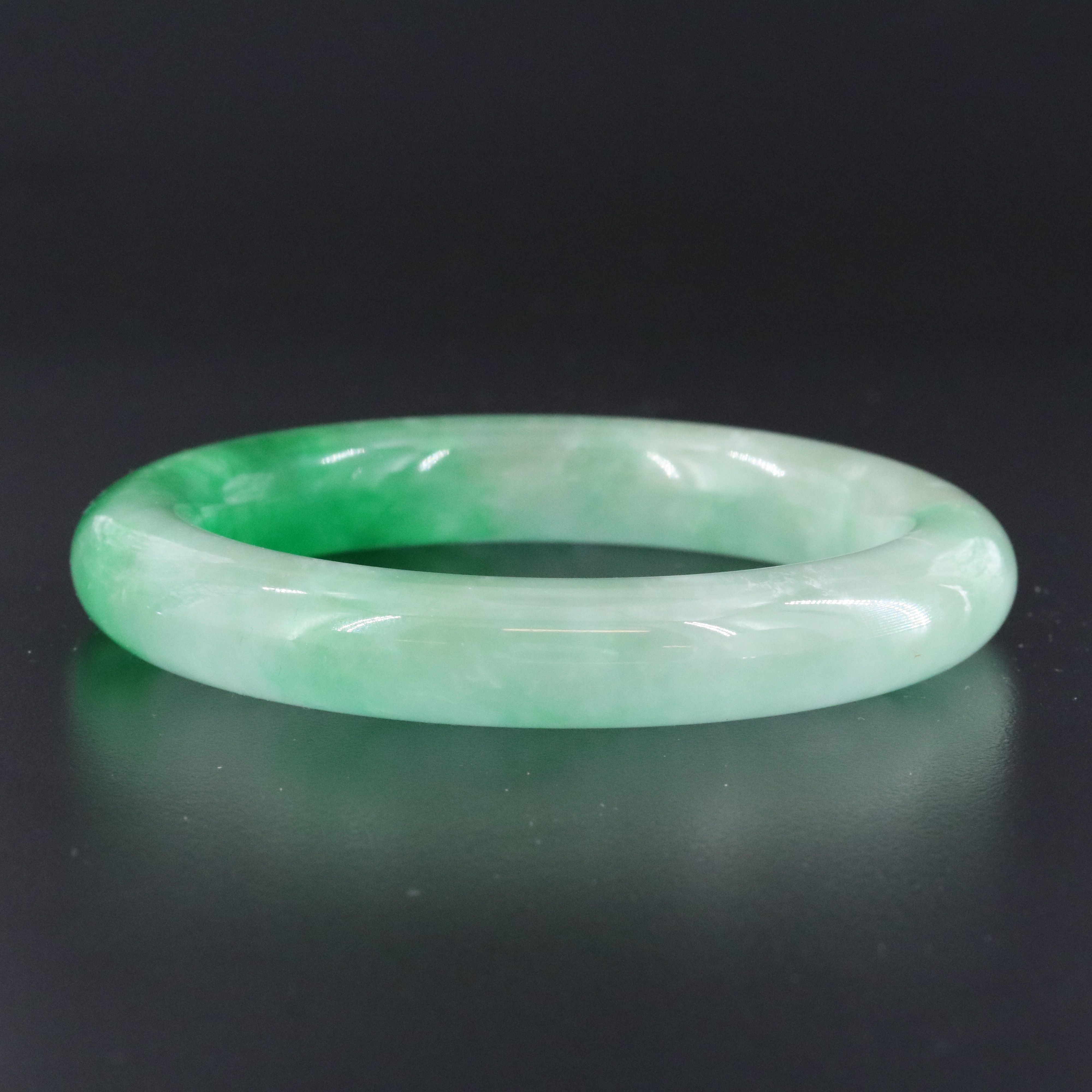Jadeite Hololith Bangle Bracelet