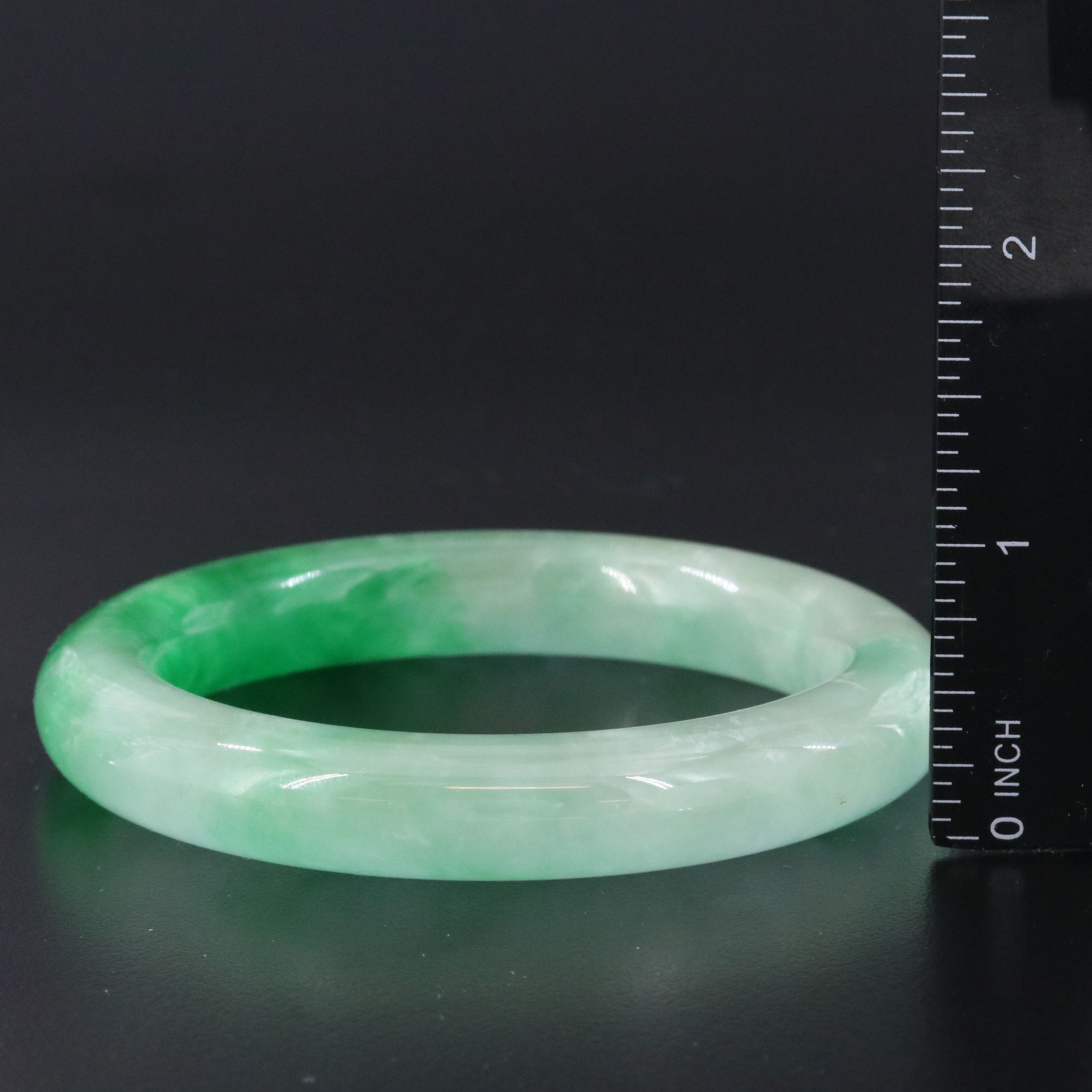 Jadeite Hololith Bangle Bracelet