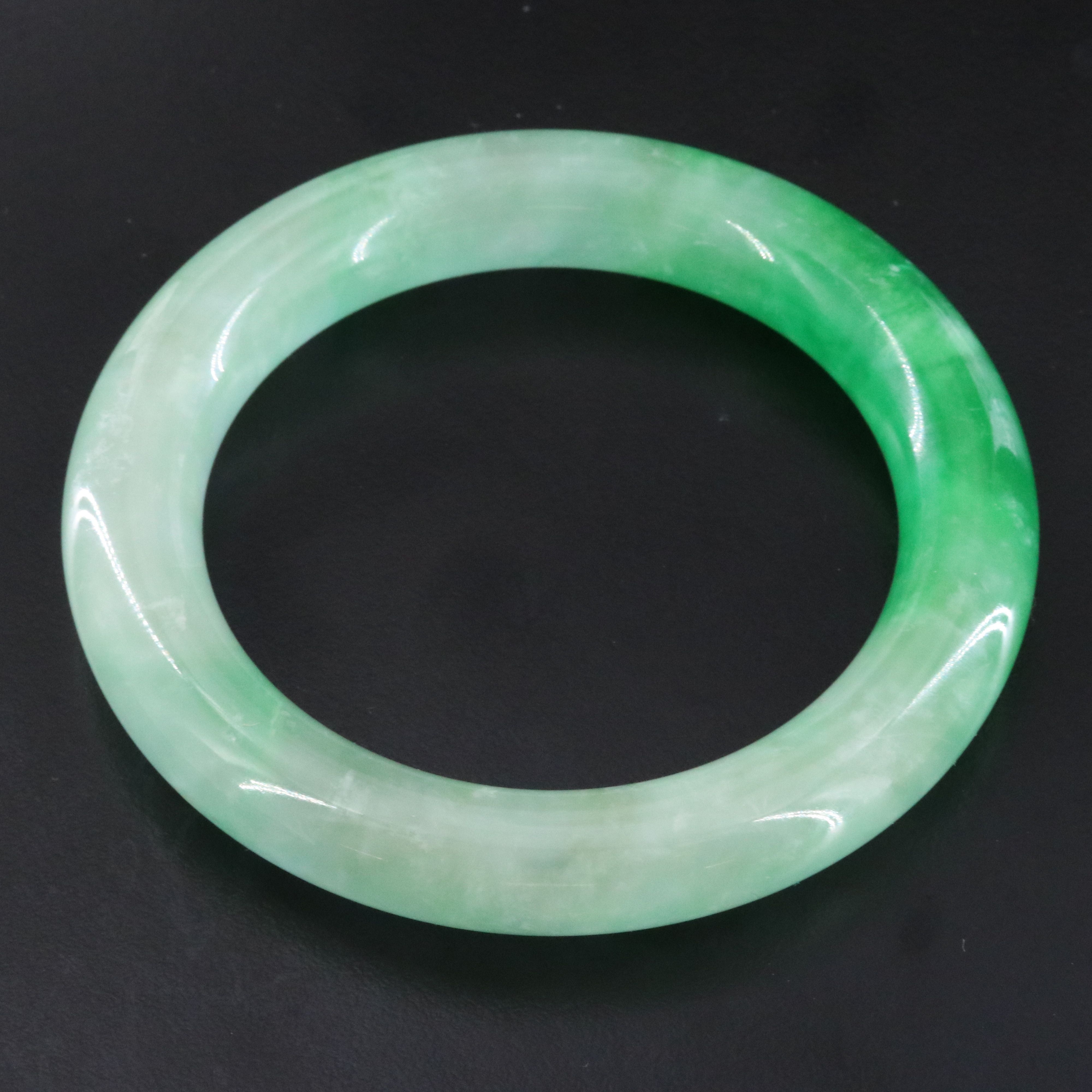 Jadeite Hololith Bangle Bracelet