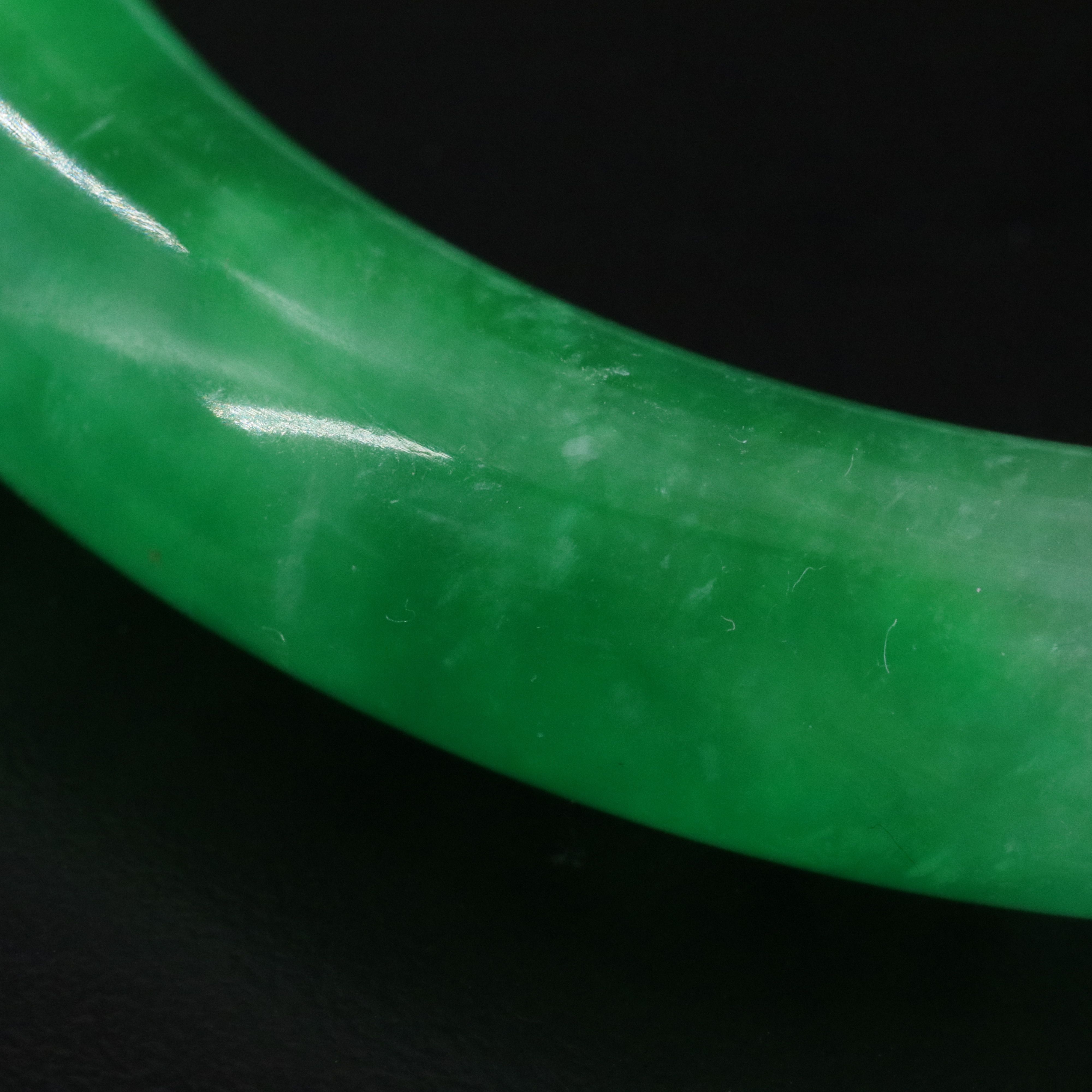 Jadeite Hololith Bangle Bracelet