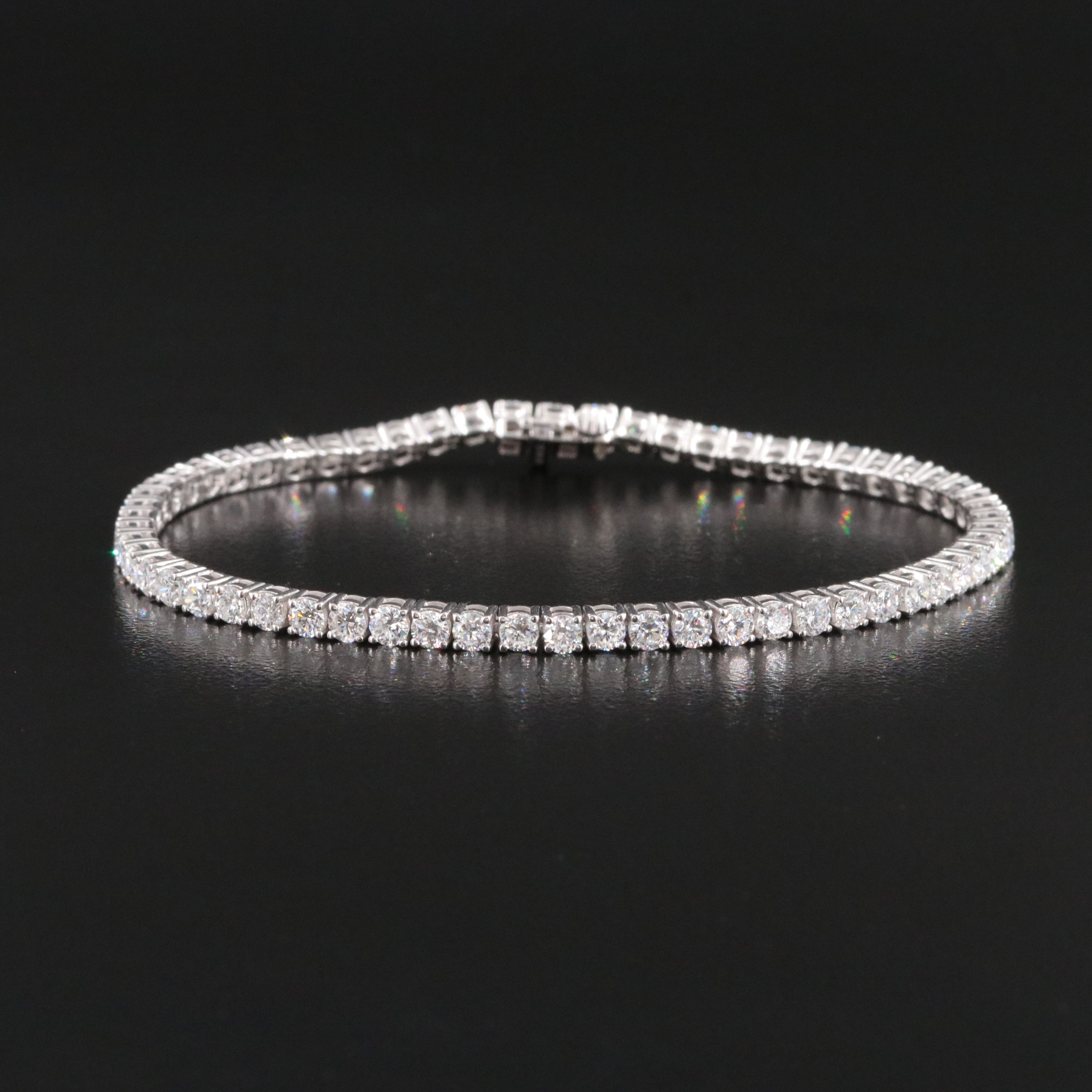 Sterling 5.0 CTW Lab Grown Diamond Line Bracelet