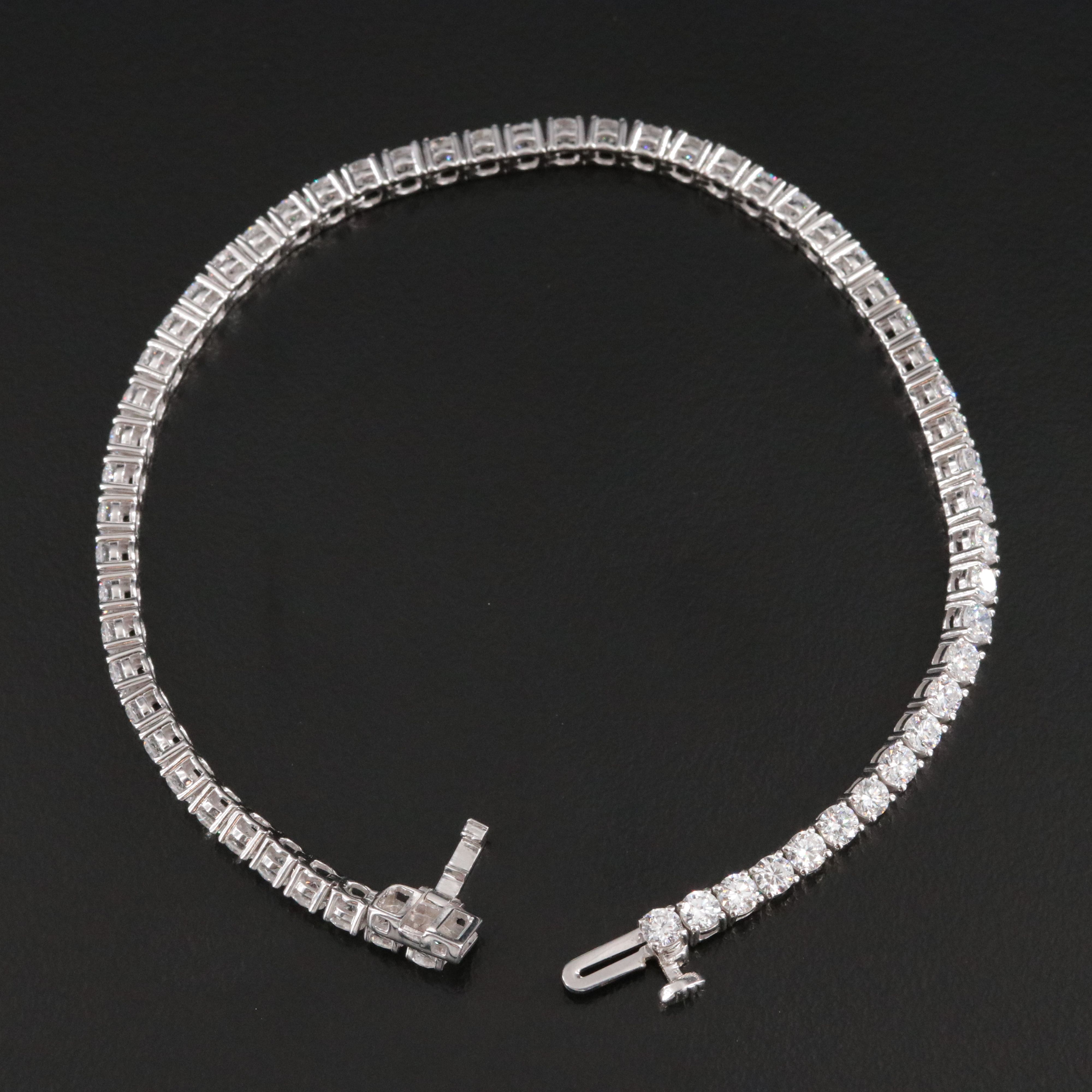 Sterling 5.0 CTW Lab Grown Diamond Line Bracelet