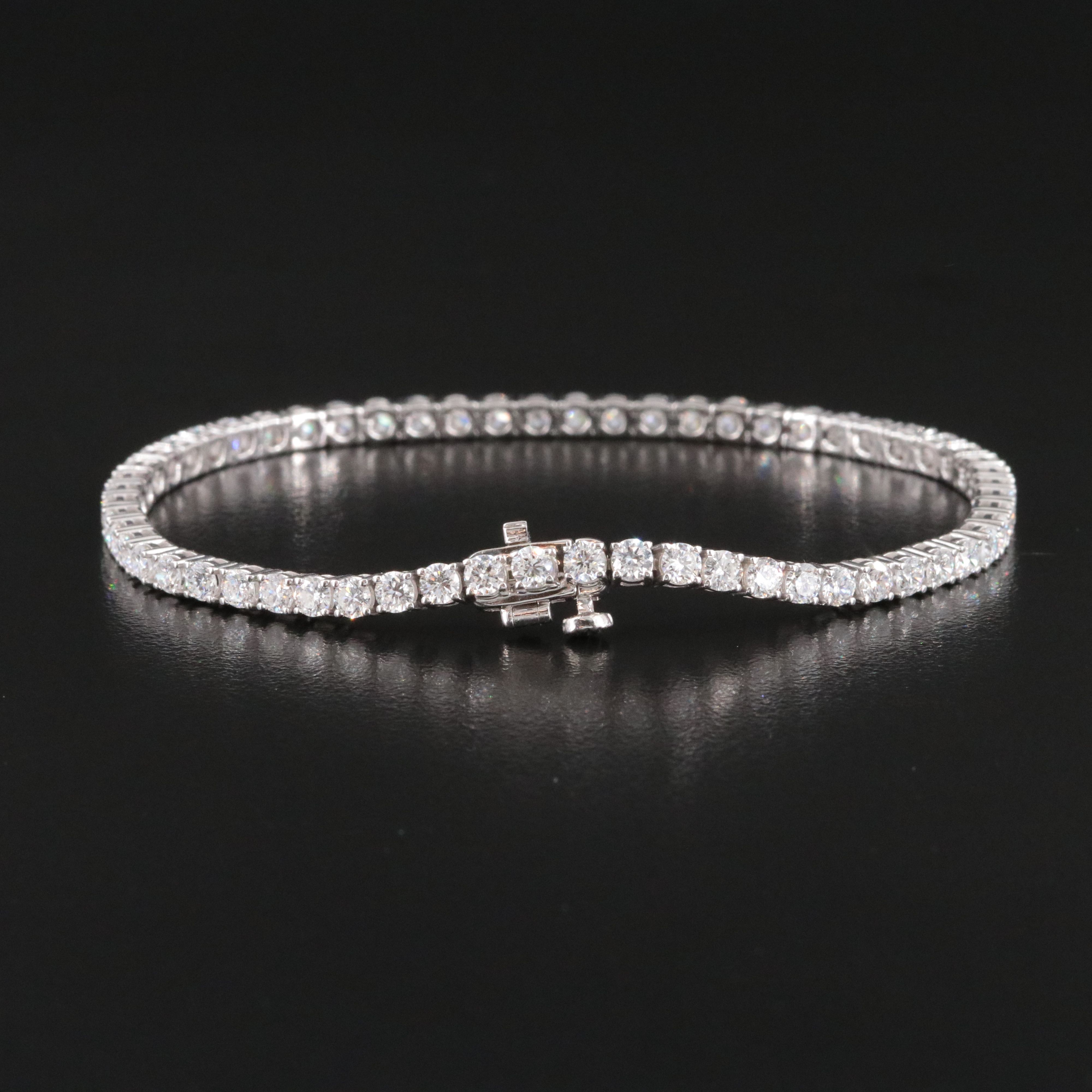 Sterling 5.0 CTW Lab Grown Diamond Line Bracelet