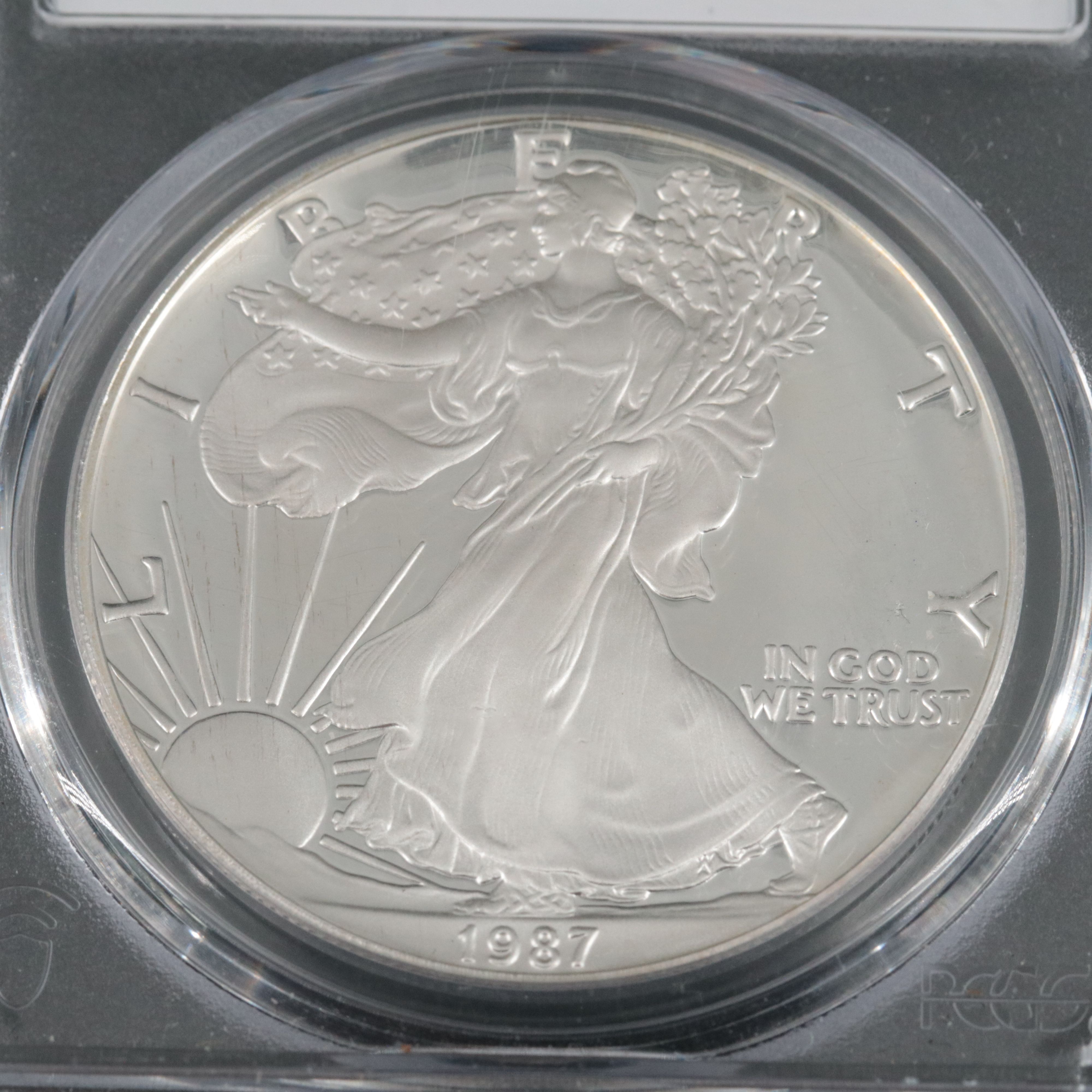 PCGS Graded PR69DCAM 1987-S $1 U.S. Silver Eagle Proof Coin Reagan Series