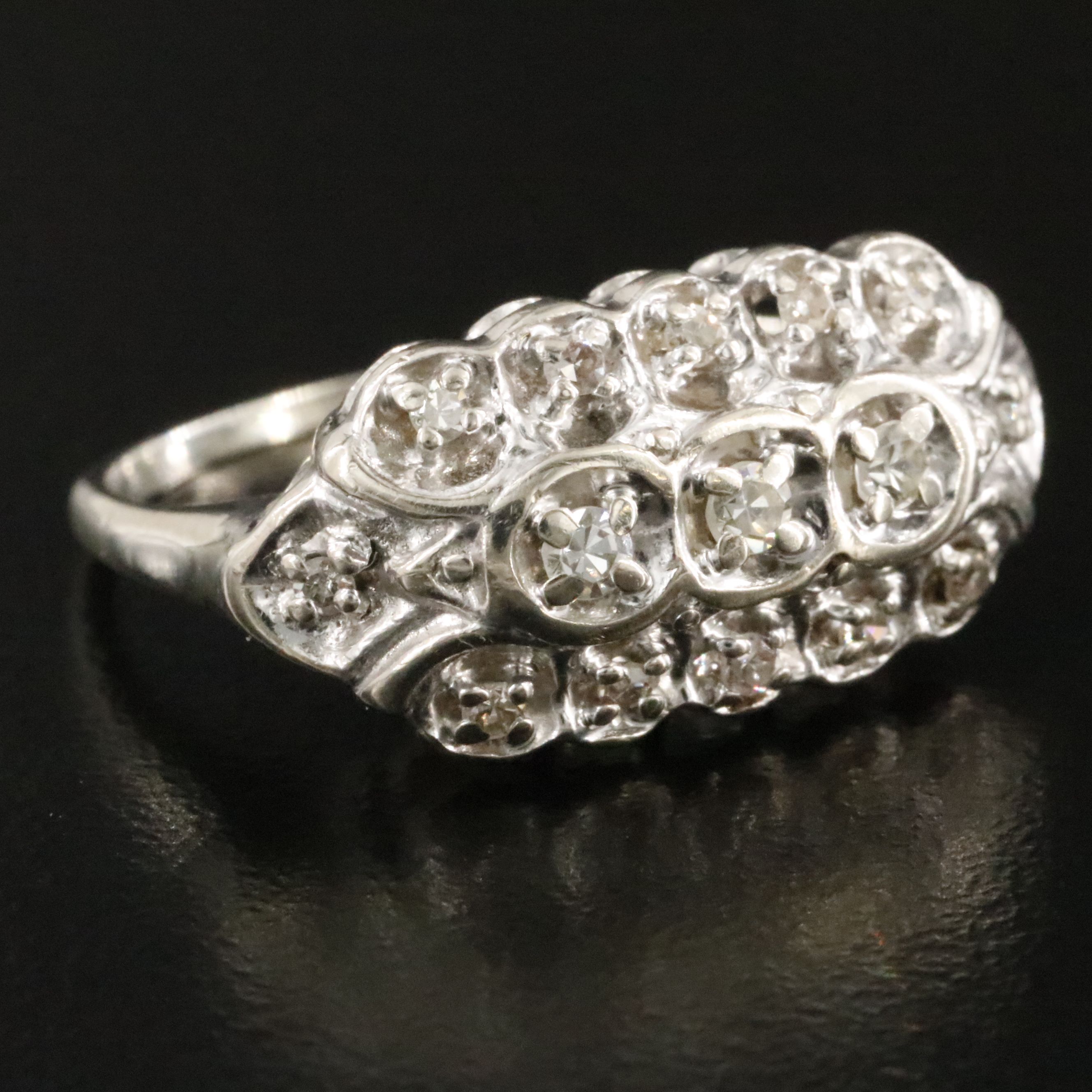 Vintage 14K 0.21 CTW Diamond Ring