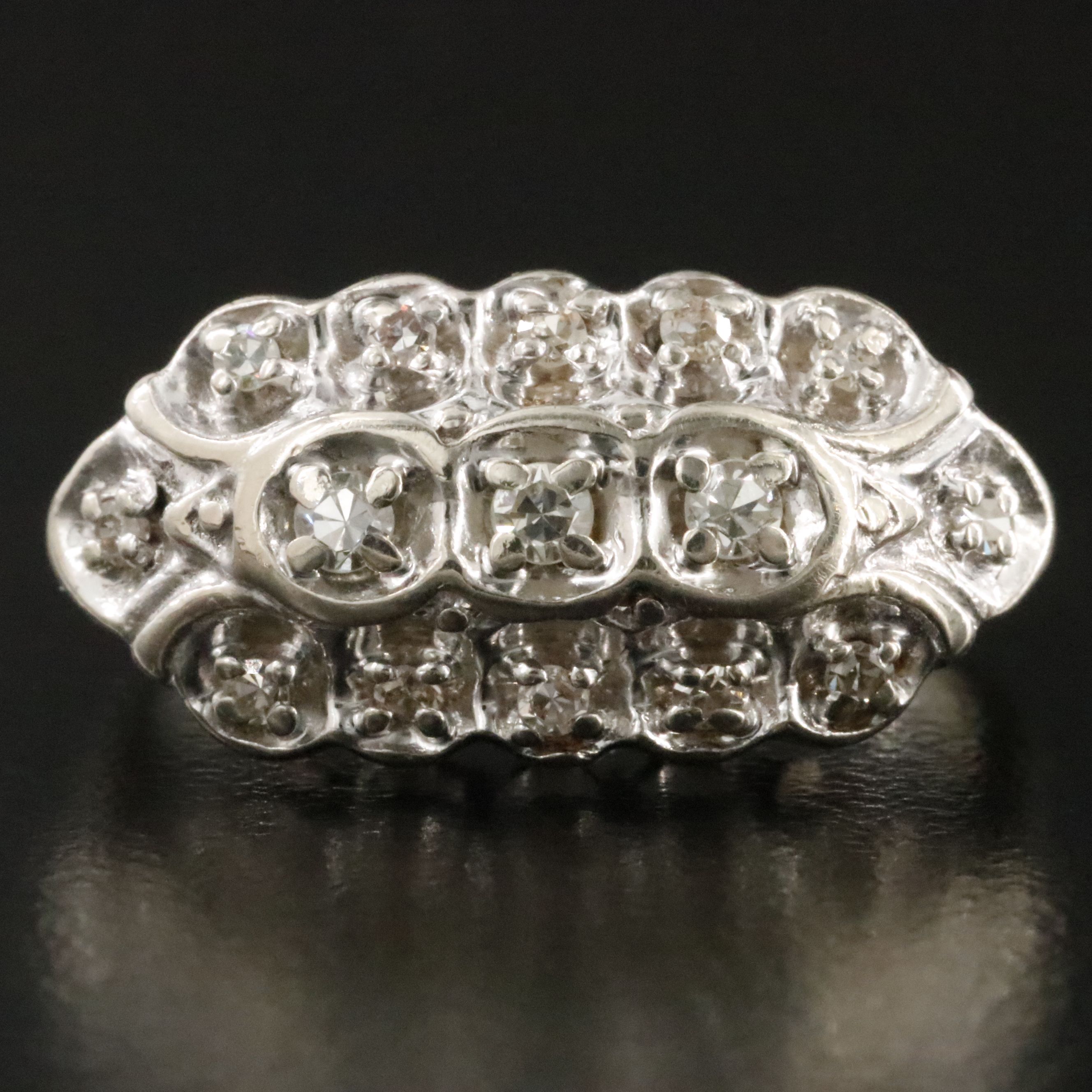Vintage 14K 0.21 CTW Diamond Ring