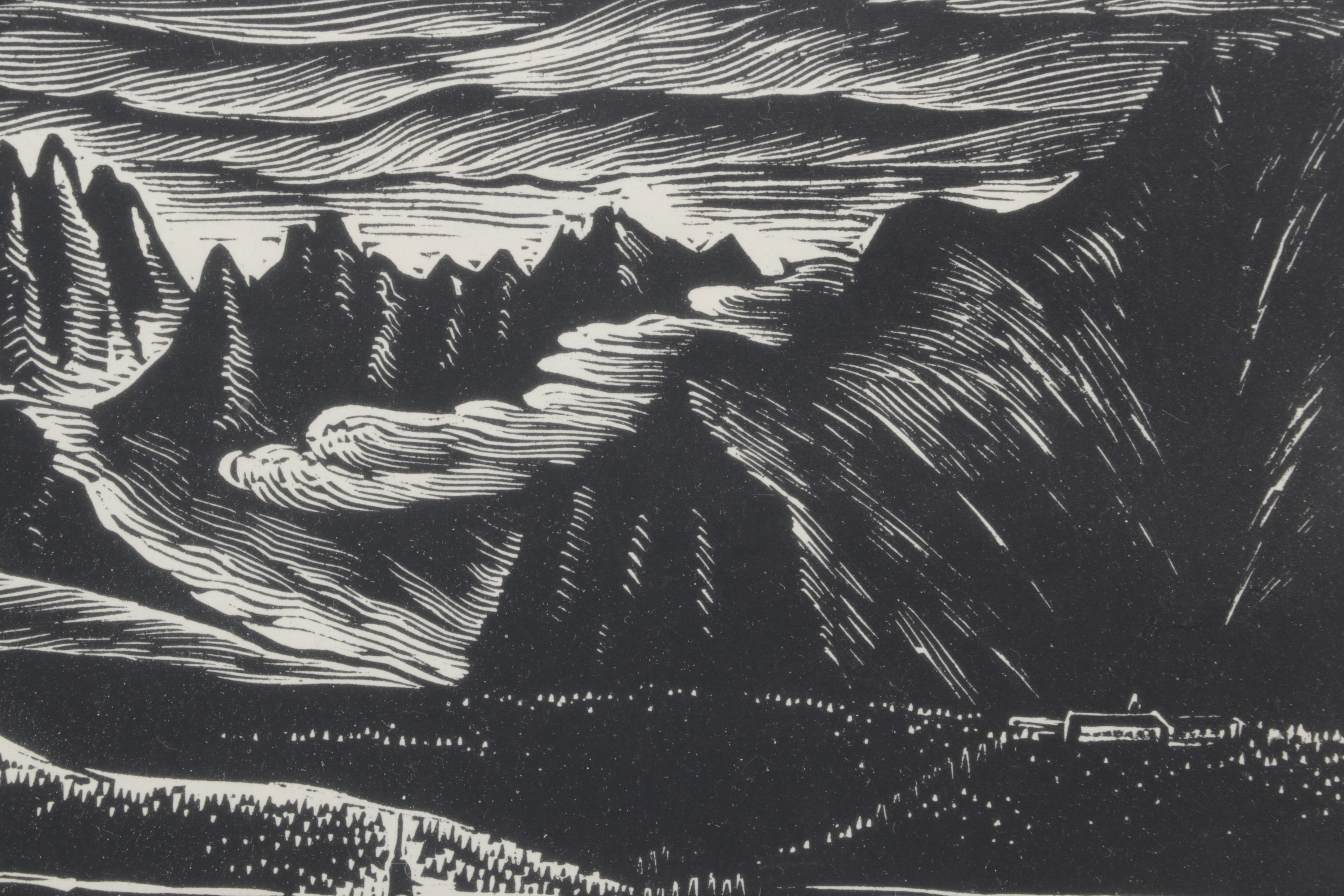 Ferdiš Duša Woodcut Print "Važec", Early to Mid-20th Century