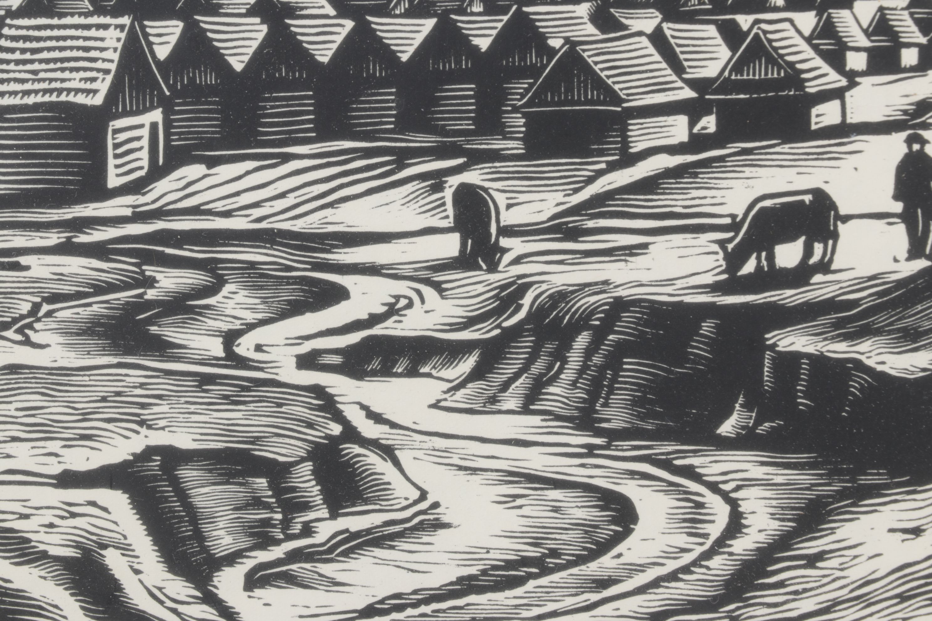 Ferdiš Duša Woodcut Print "Važec", Early to Mid-20th Century