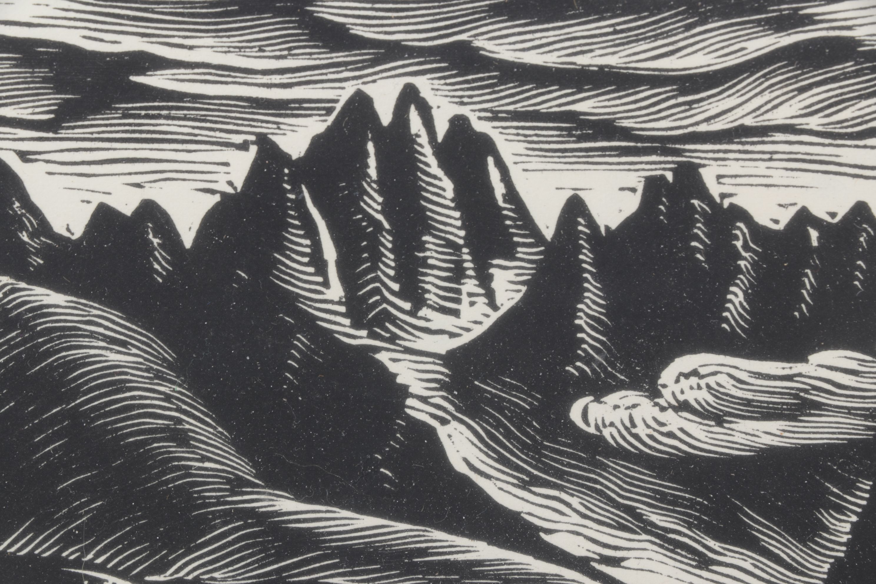 Ferdiš Duša Woodcut Print "Važec", Early to Mid-20th Century