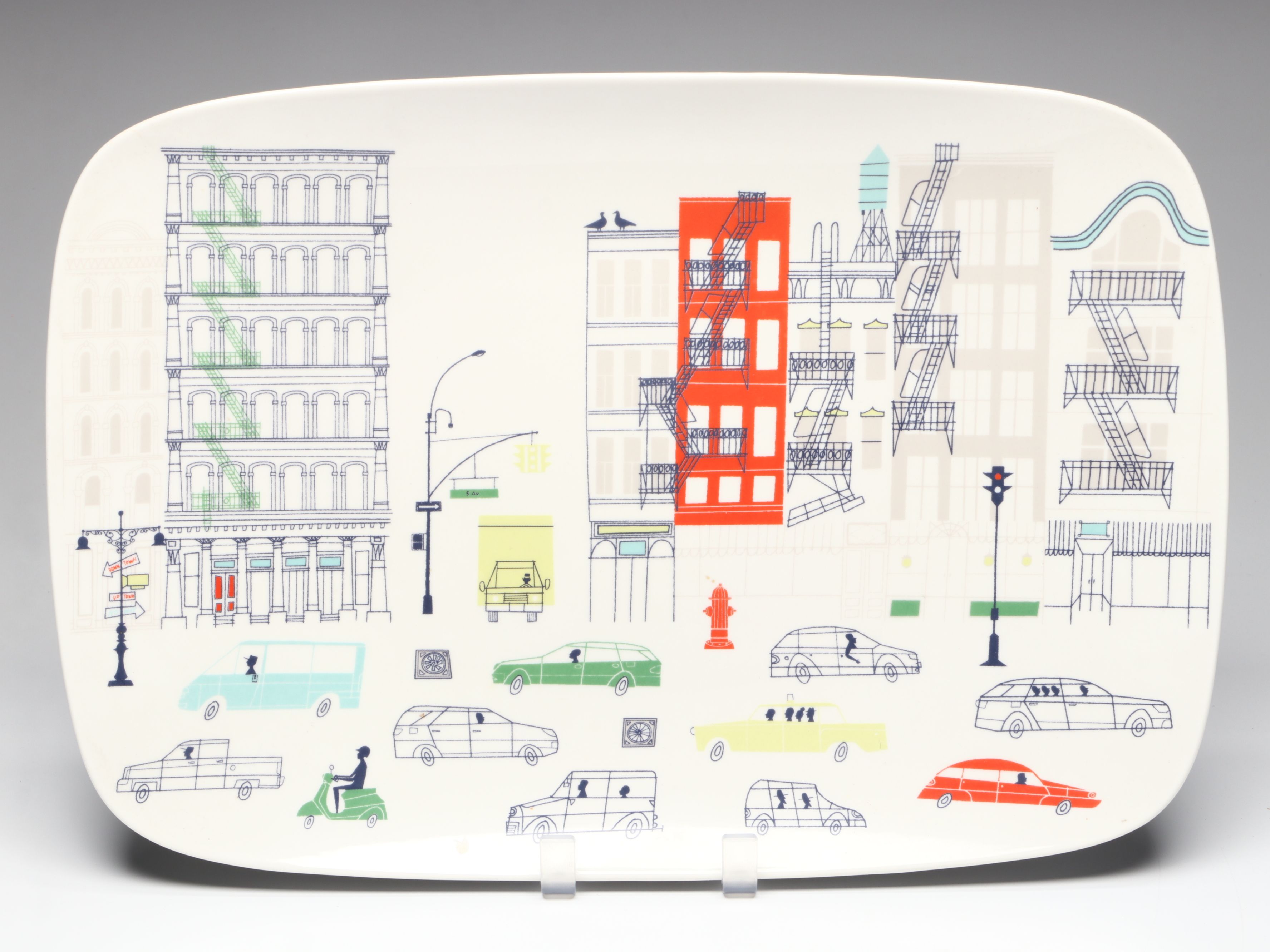 Kate Spade for Lenox "Hopscotch Drive About Town" Ceramic Pitcher and Tray