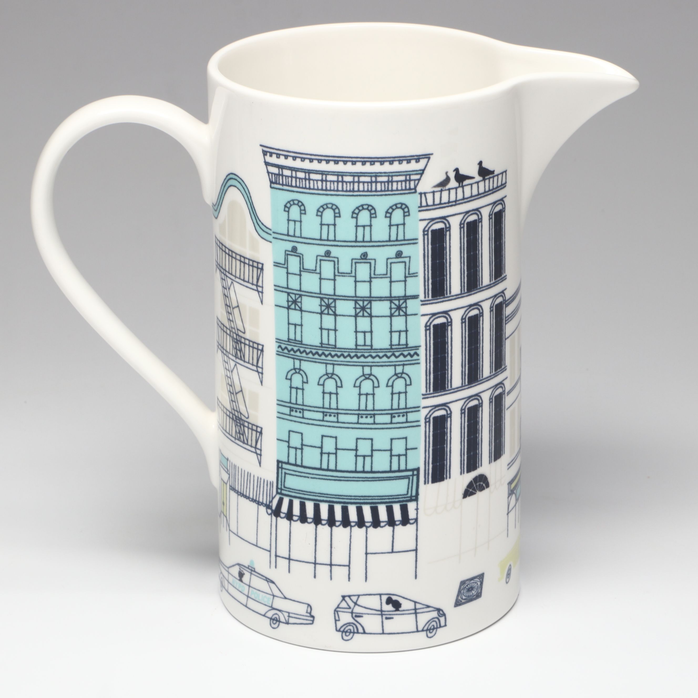 Kate Spade for Lenox "Hopscotch Drive About Town" Ceramic Pitcher and Tray