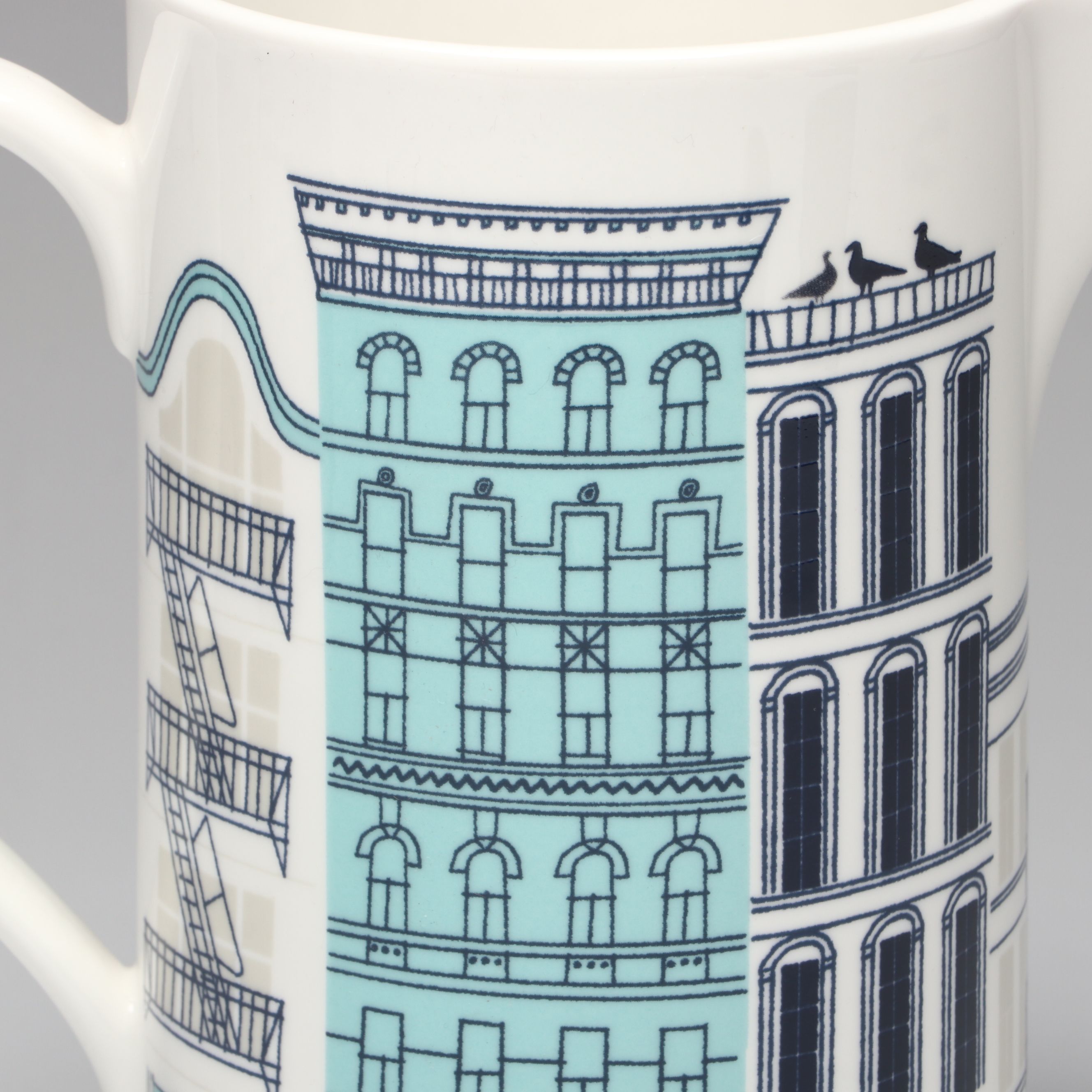 Kate Spade for Lenox "Hopscotch Drive About Town" Ceramic Pitcher and Tray