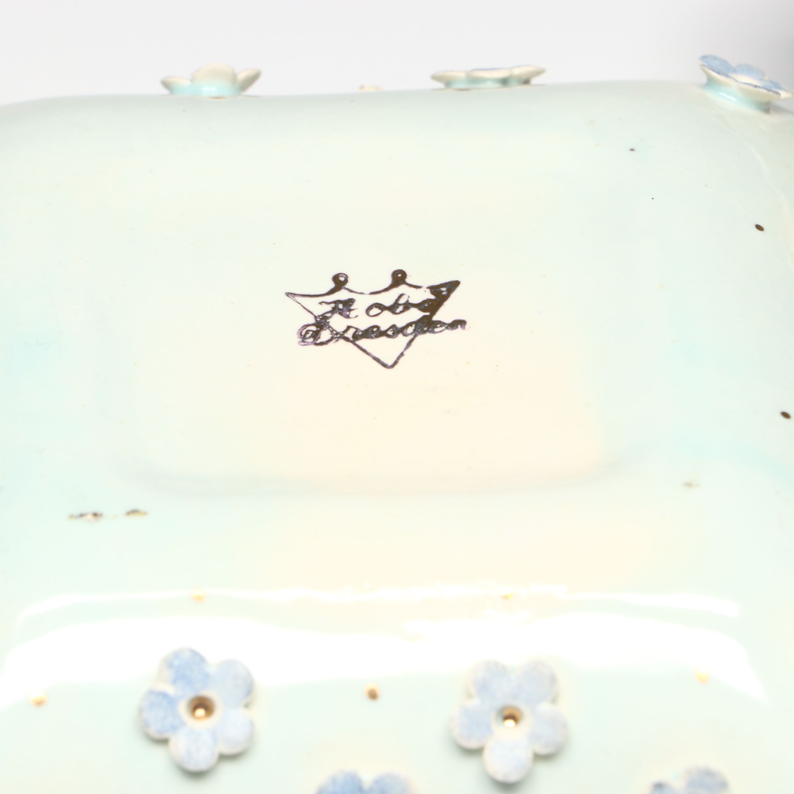 Hobe Rococo Style Floral Porcelain Decorative Box and Chamberstick