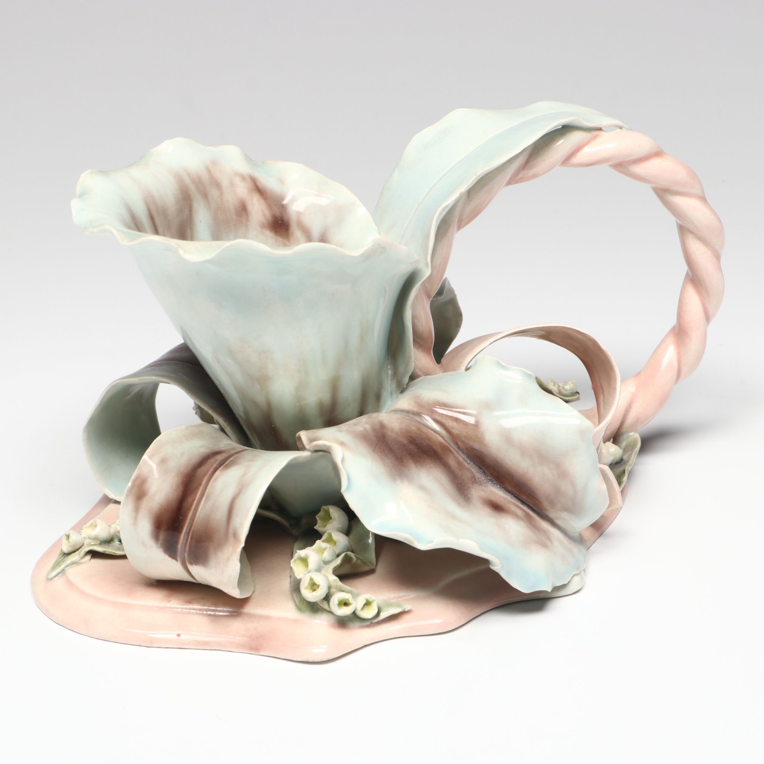 Hobe Rococo Style Floral Porcelain Decorative Box and Chamberstick