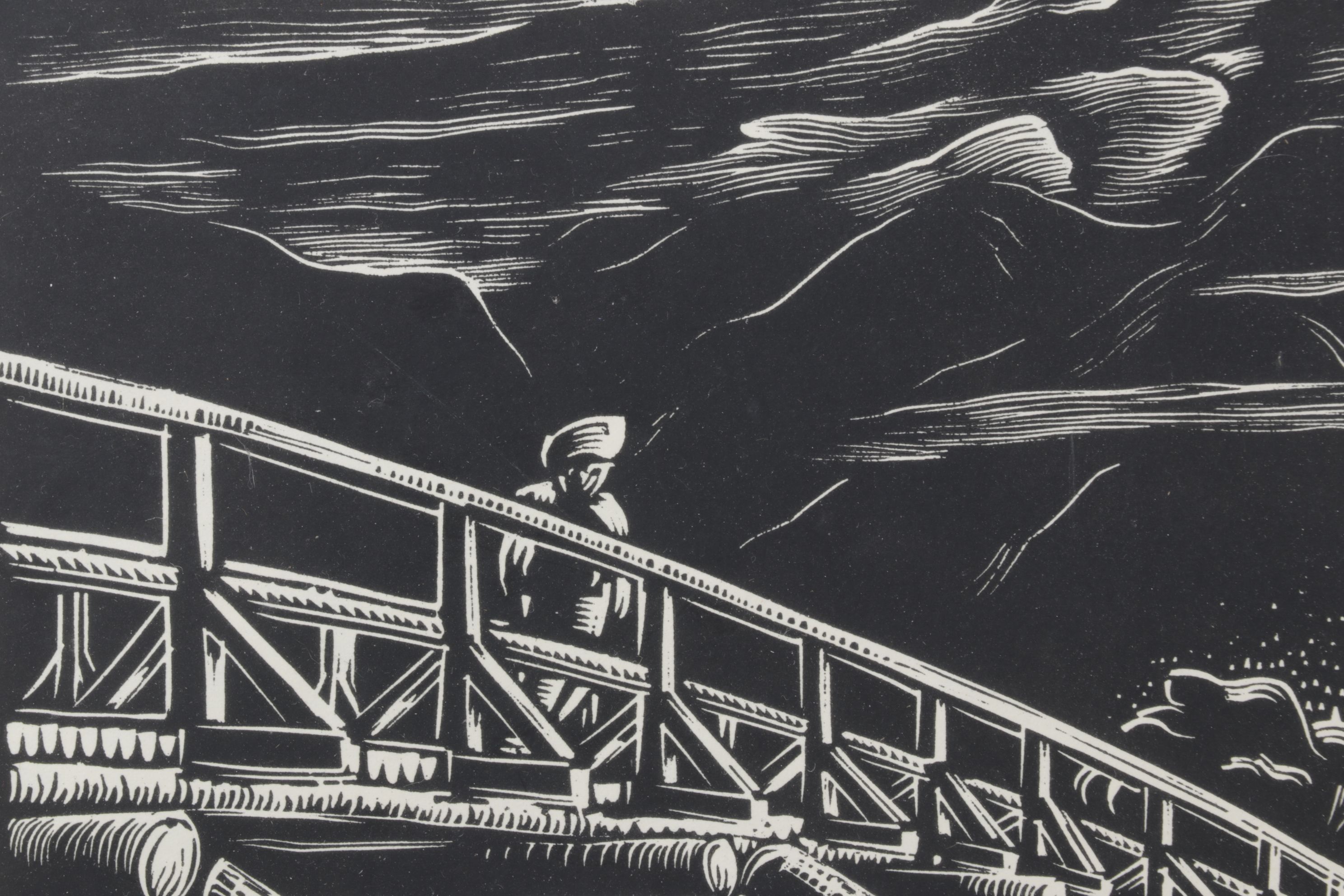 Ferdiš Duša Woodcut Print "Vrbica pri Lipt Sv. Mikuláši"