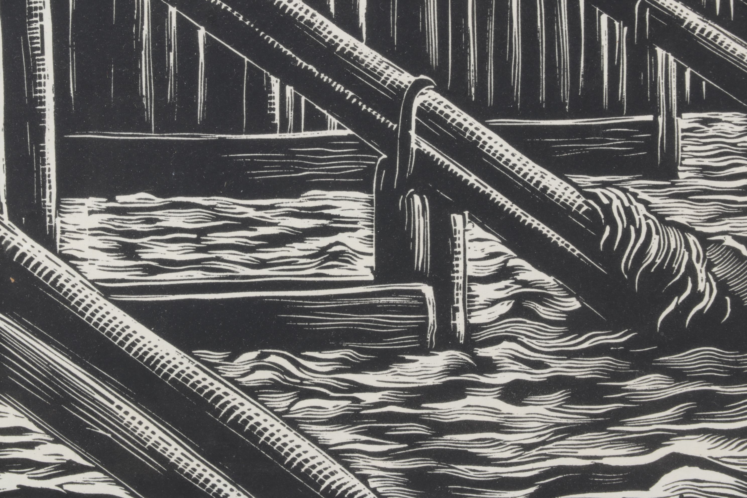 Ferdiš Duša Woodcut Print "Vrbica pri Lipt Sv. Mikuláši"