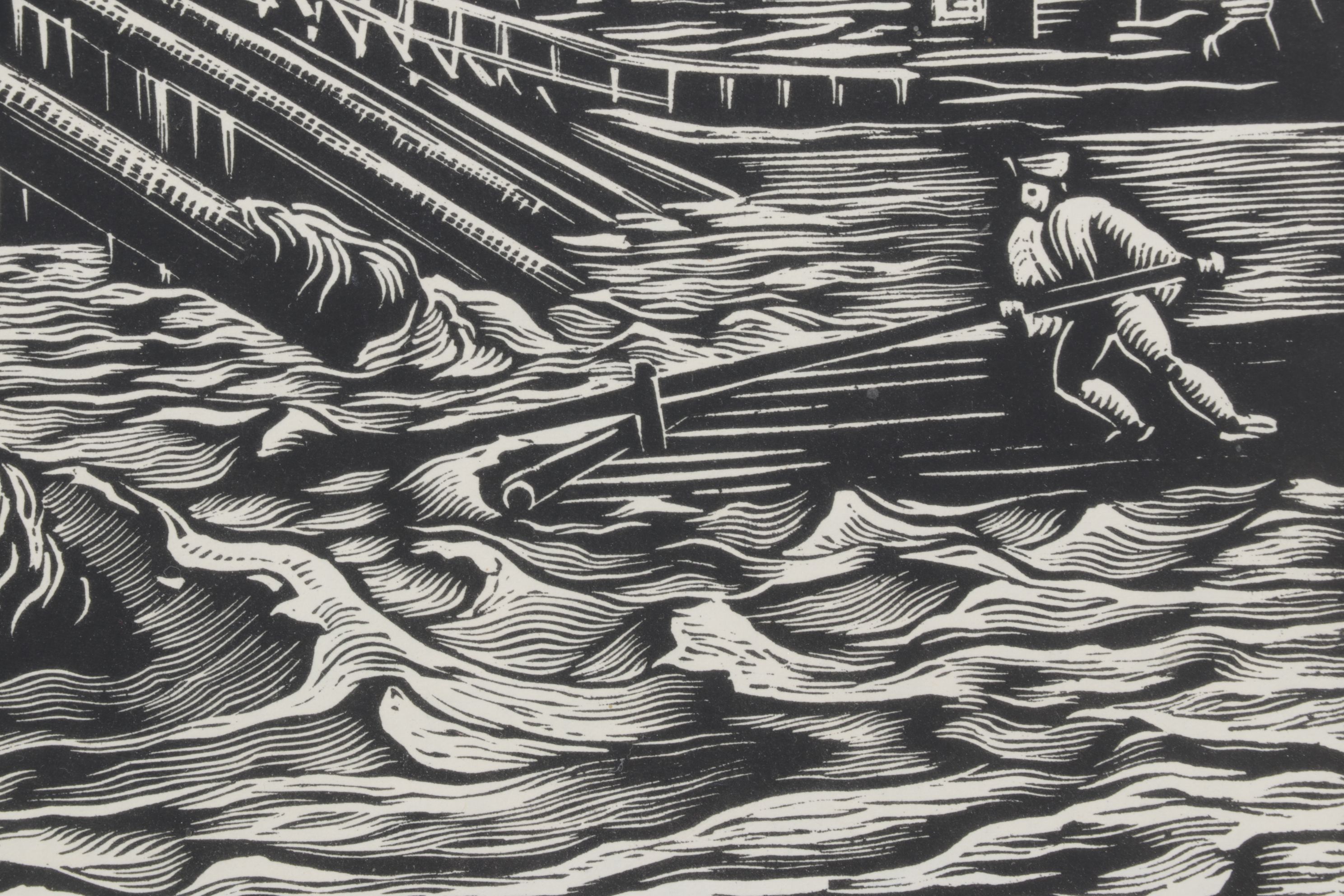 Ferdiš Duša Woodcut Print "Vrbica pri Lipt Sv. Mikuláši"