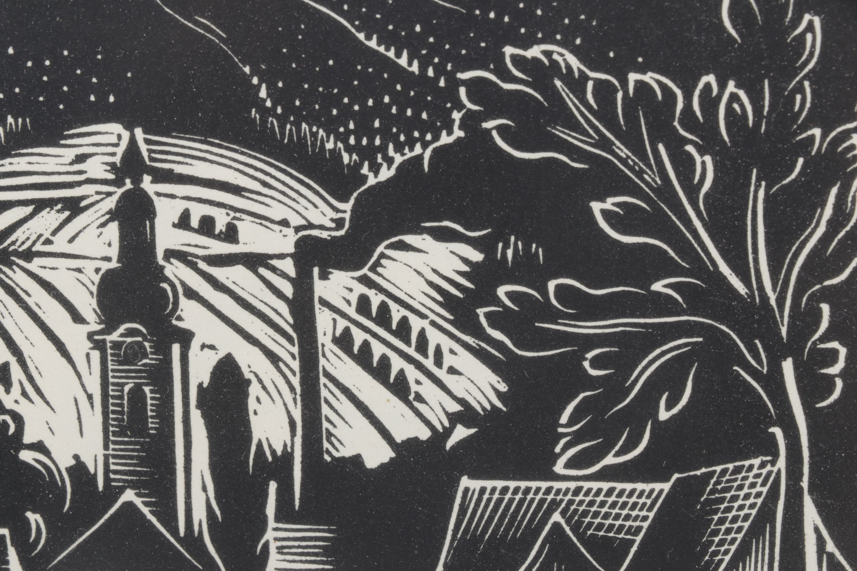 Ferdiš Duša Woodcut Print "Vrbica pri Lipt Sv. Mikuláši"