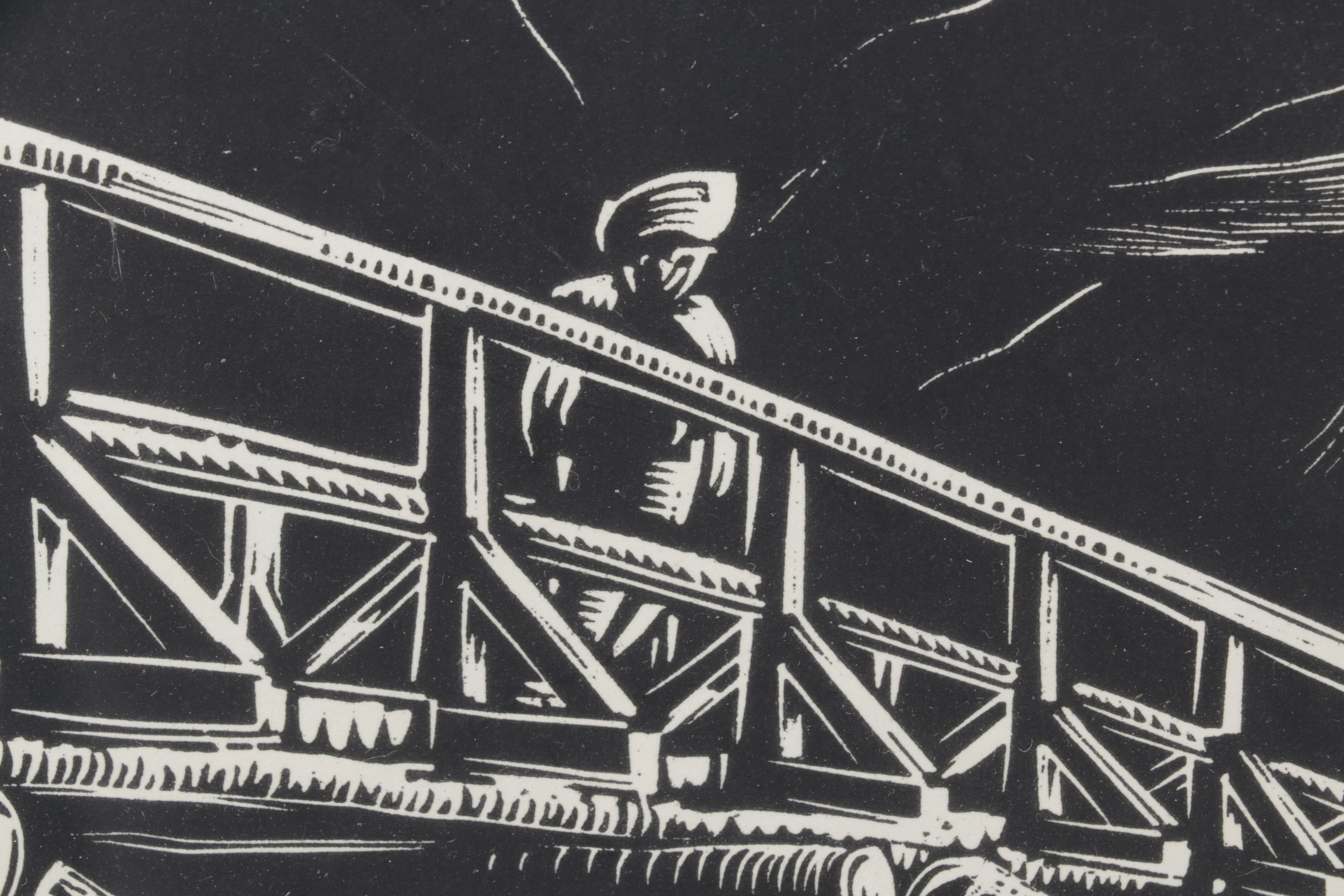 Ferdiš Duša Woodcut Print "Vrbica pri Lipt Sv. Mikuláši"